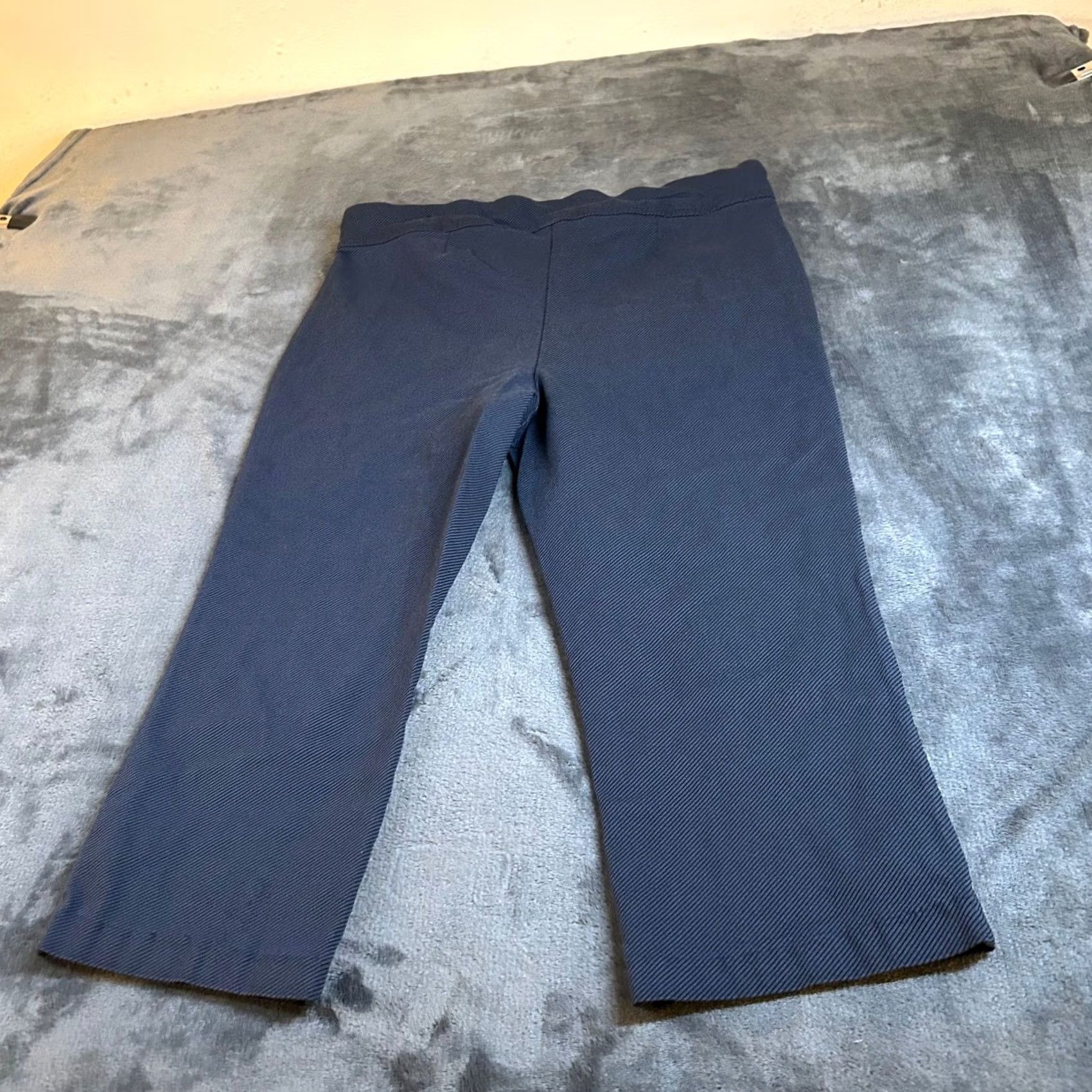 Vintage Maurices Cropped Pants Career Elastic Waist Pull On Blue Womens XL Pants Striped Wide-Leg Casual Workwear Mens?? Size 40" / US 18 - 5 Thumbnail
