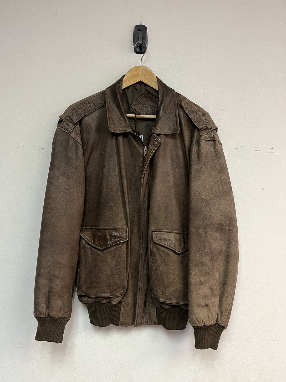 Chaps Ralph Lauren 🔥VINTAGE JUMPER VARSITY LEATHER JACKET CHAPS