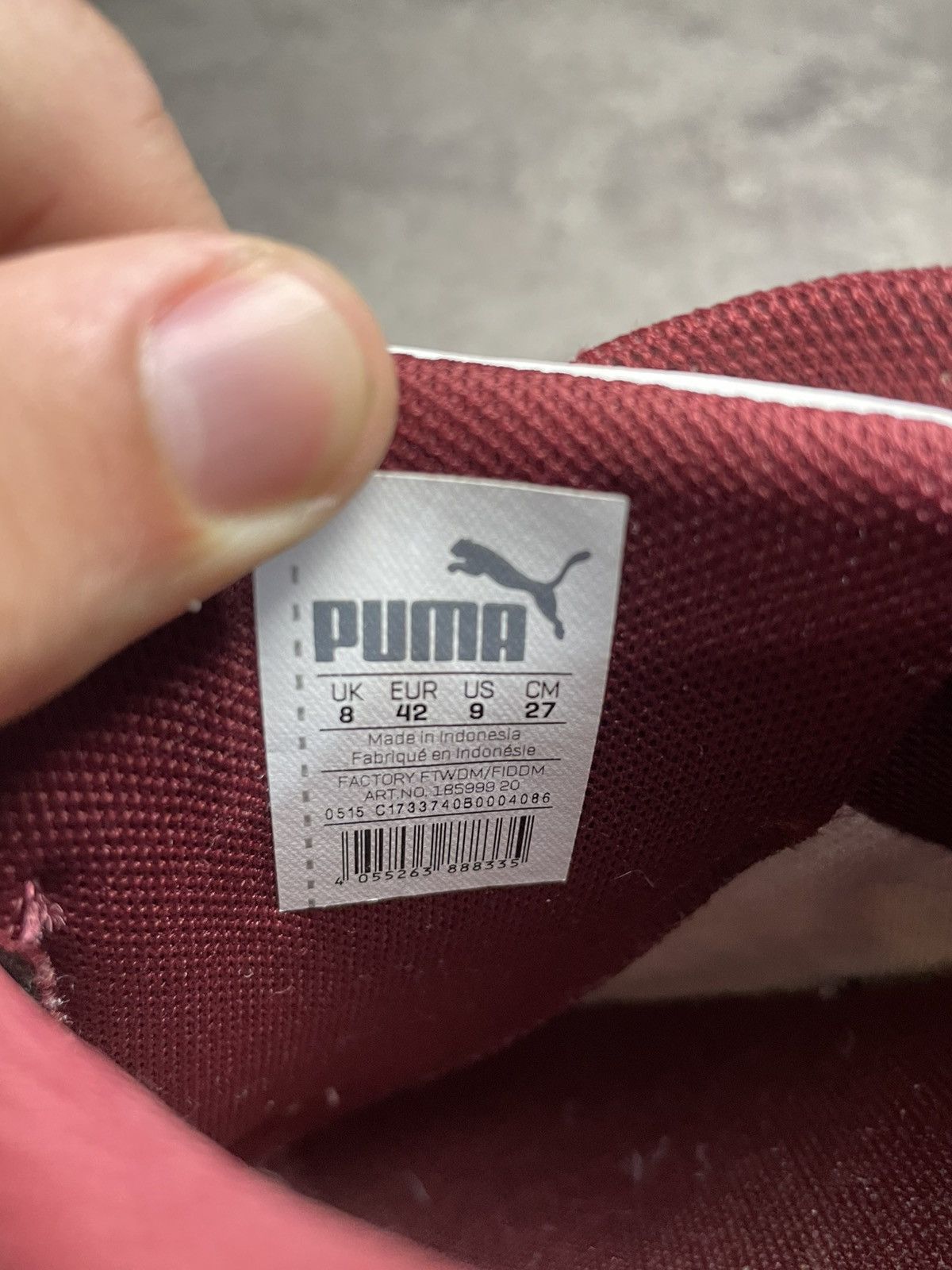 Puma Puma Vintage Burgundy/White Leather Shoes Size US 9 / EU 42 - 8 Thumbnail