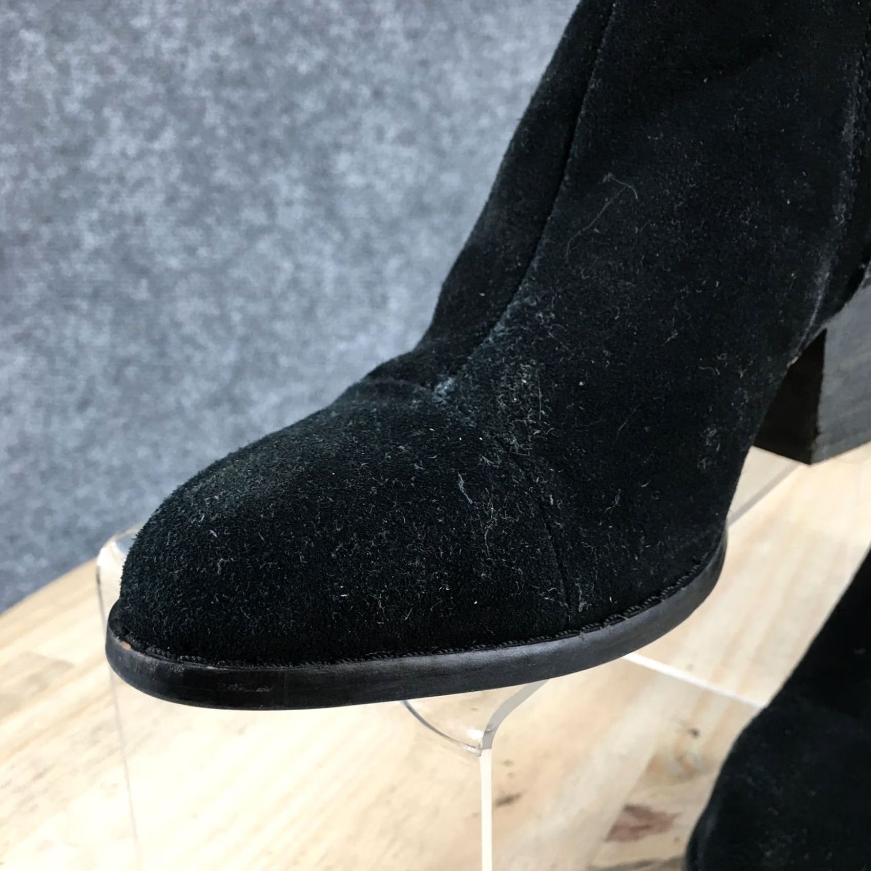 Toms Toms Boots Womens 5 Loren Ankle Bootie Black Side Zip Casual Almond Toe Block Size US 5 / IT 35 - 5 Thumbnail