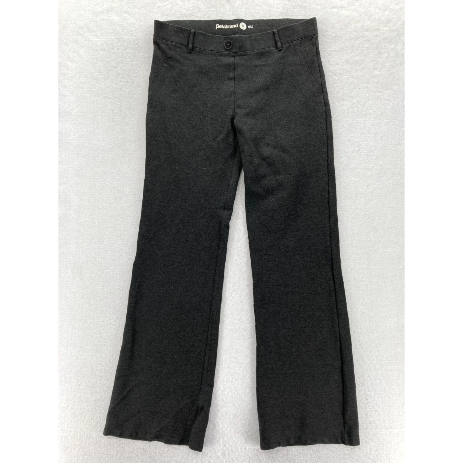 Vintage Betabrand Women's M Gray Super Stretch Dress Pants Yoga Wear Career Pull On Dress Pants Slim Straight 30 In Inseam 31 In Gray Womens Shoes Size 30" / US 8 / IT 44 - 2 Thumbnail
