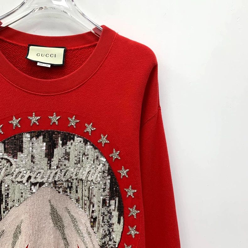 Gucci Gucci Red snow mountain sequin cotton round-neck long-slee Size US S / EU 44-46 / 1 - 3 Thumbnail
