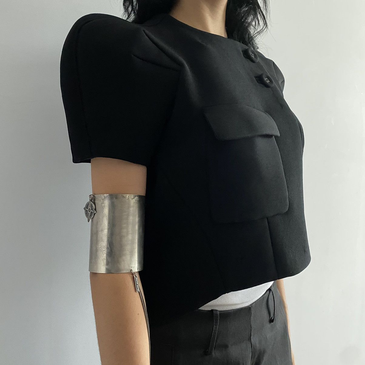 Balenciaga SS2008 Balenciaga Runway Padded Blazer by Nicolas Ghesquière Size S / US 4 / IT 40 - 4 Thumbnail