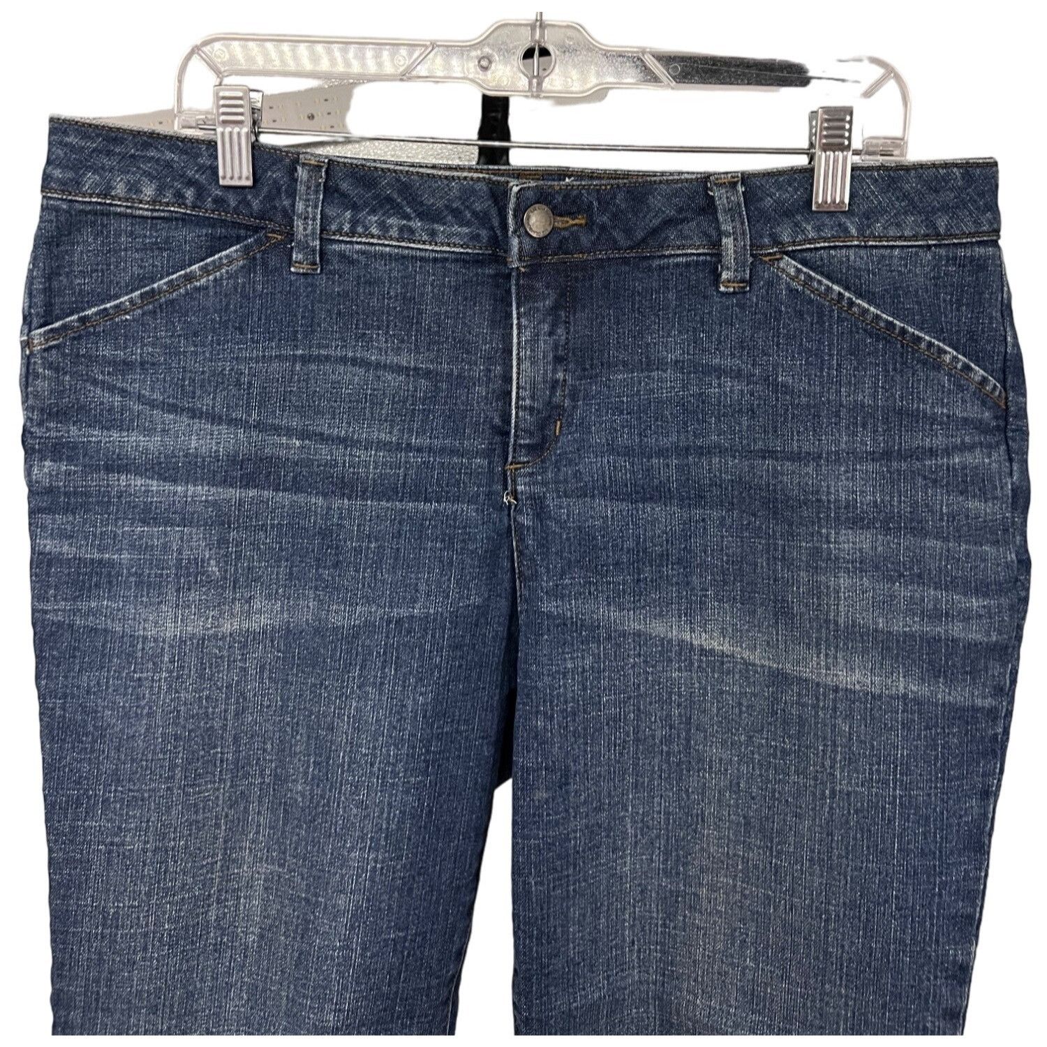 Vintage Liz Claiborne Womens Classic Fit Crop Blue Denim Jeans Plus Size 34" / US 12 / IT 48 - 3 Thumbnail