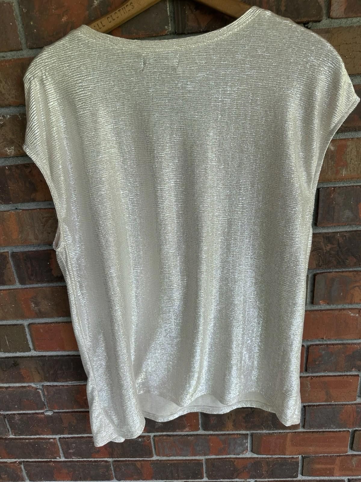 Designer vintage liz claiborne Blouse Petite XL Shimmery Glam Gold Size XL / US 12-14 / IT 48-50 - 3 Thumbnail
