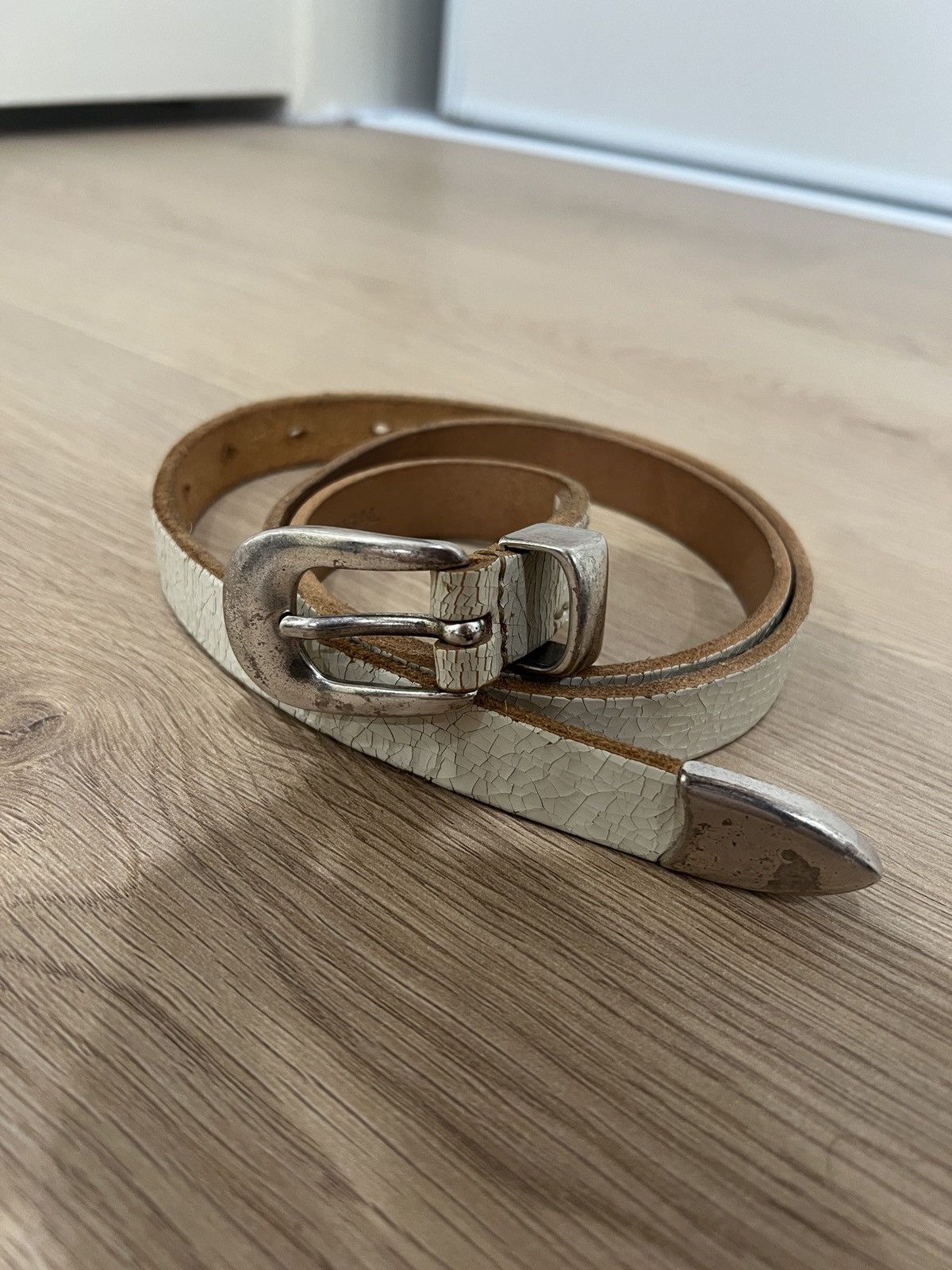 Our Legacy Our Legacy 2CM Cracked Leather Belt Off White | Grailed