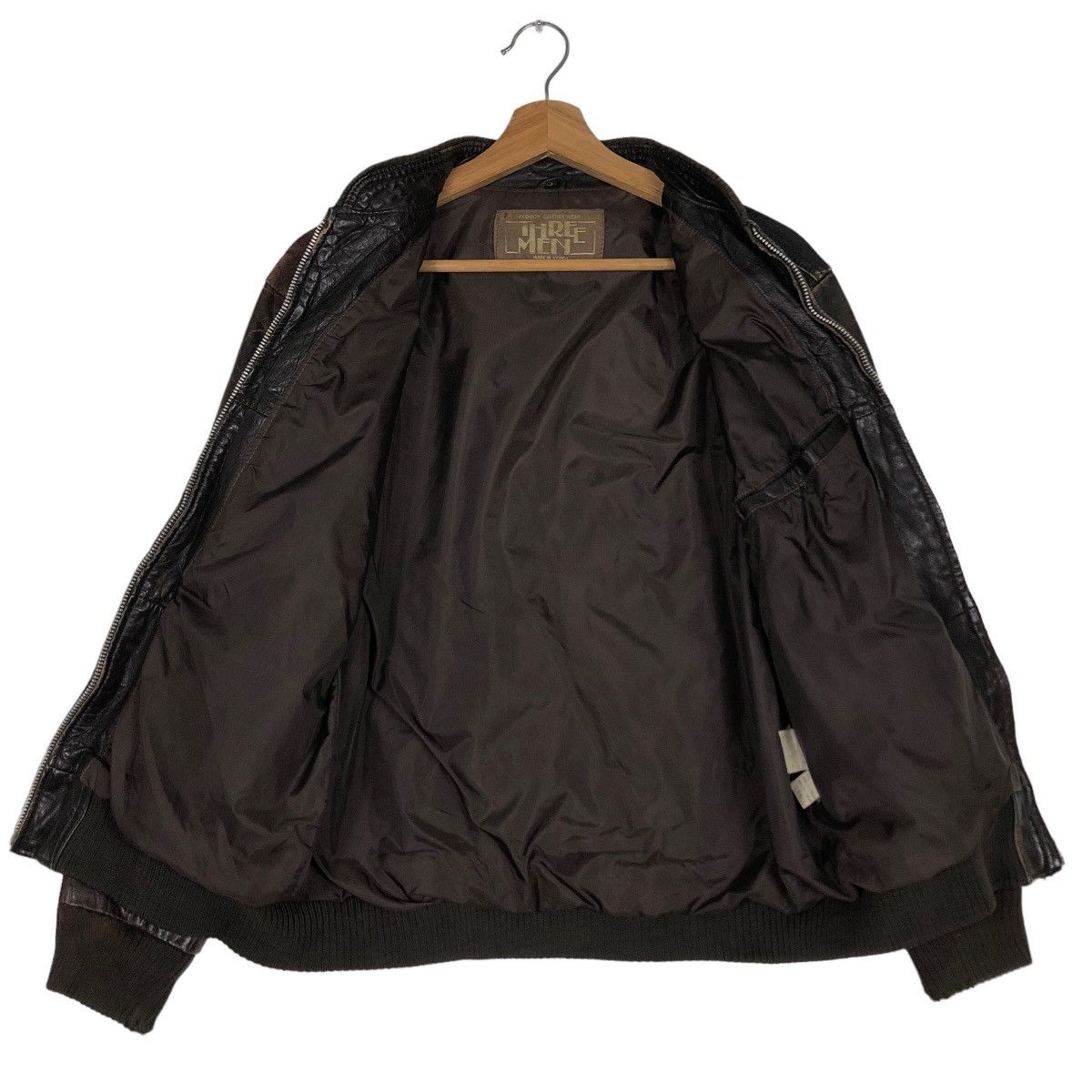 Japanese Brand 🔥Vtg Leather Jacket Three Man Japan Issey Miyake Japan Size US L / EU 52-54 / 3 - 11 Thumbnail