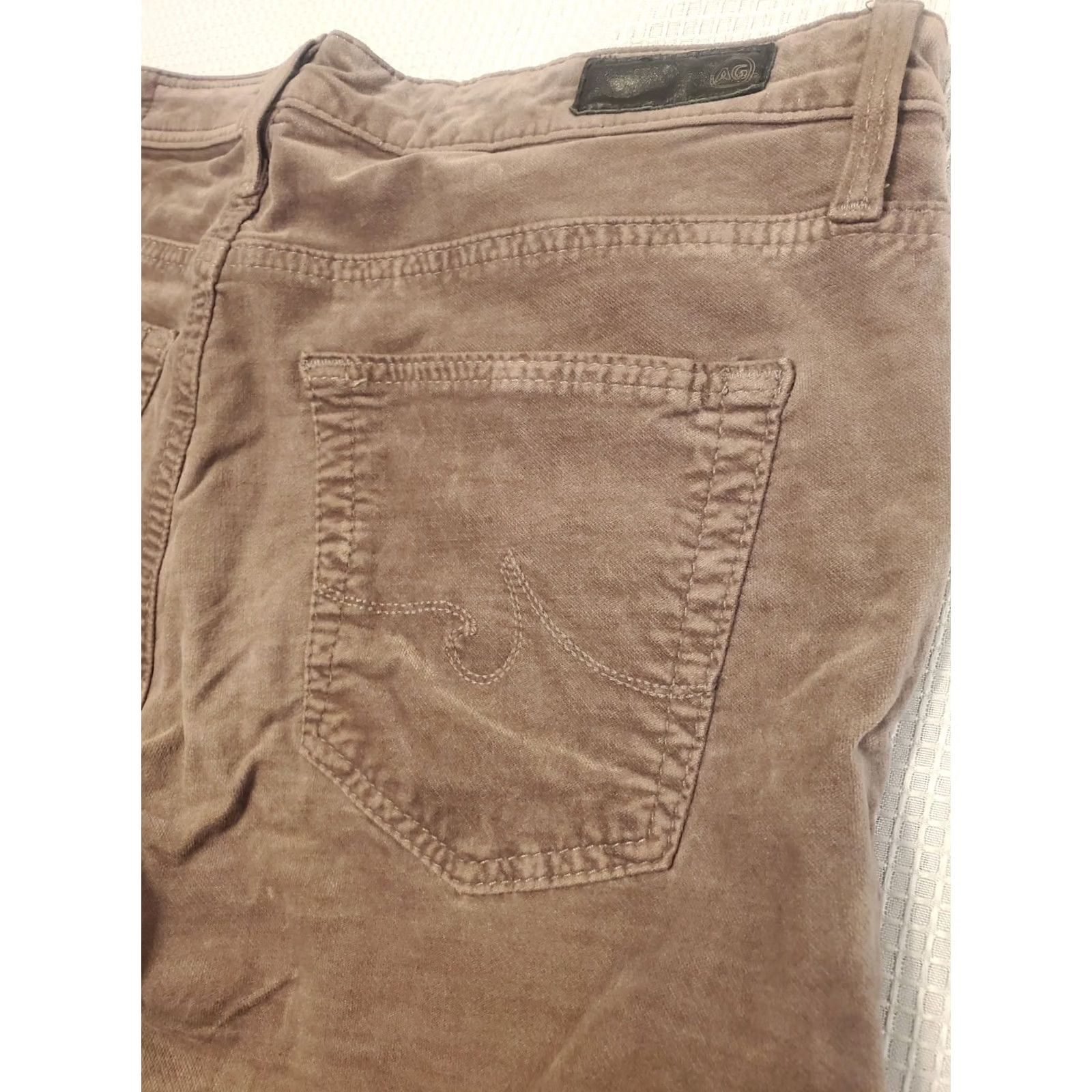 Anthropologie AG Adriano Goldschmied Pants Womens Sz 27P Mauve Velvet Stevie Ankle Slim Size ONE SIZE - 7 Thumbnail
