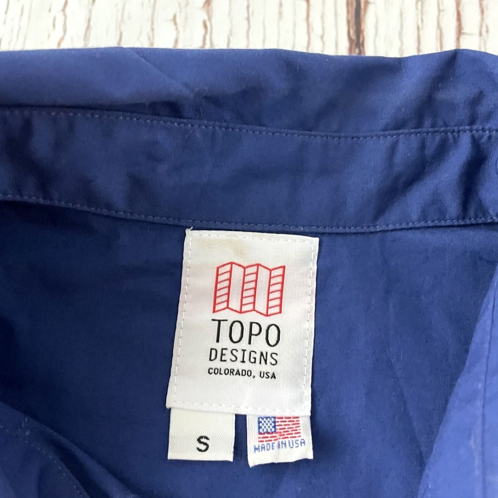 Topo Designs Topo Designs Shirt Long Sleeve Button-Up Blue S Mens Solid Snap Front Small Size US S / EU 44-46 / 1 - 3 Thumbnail
