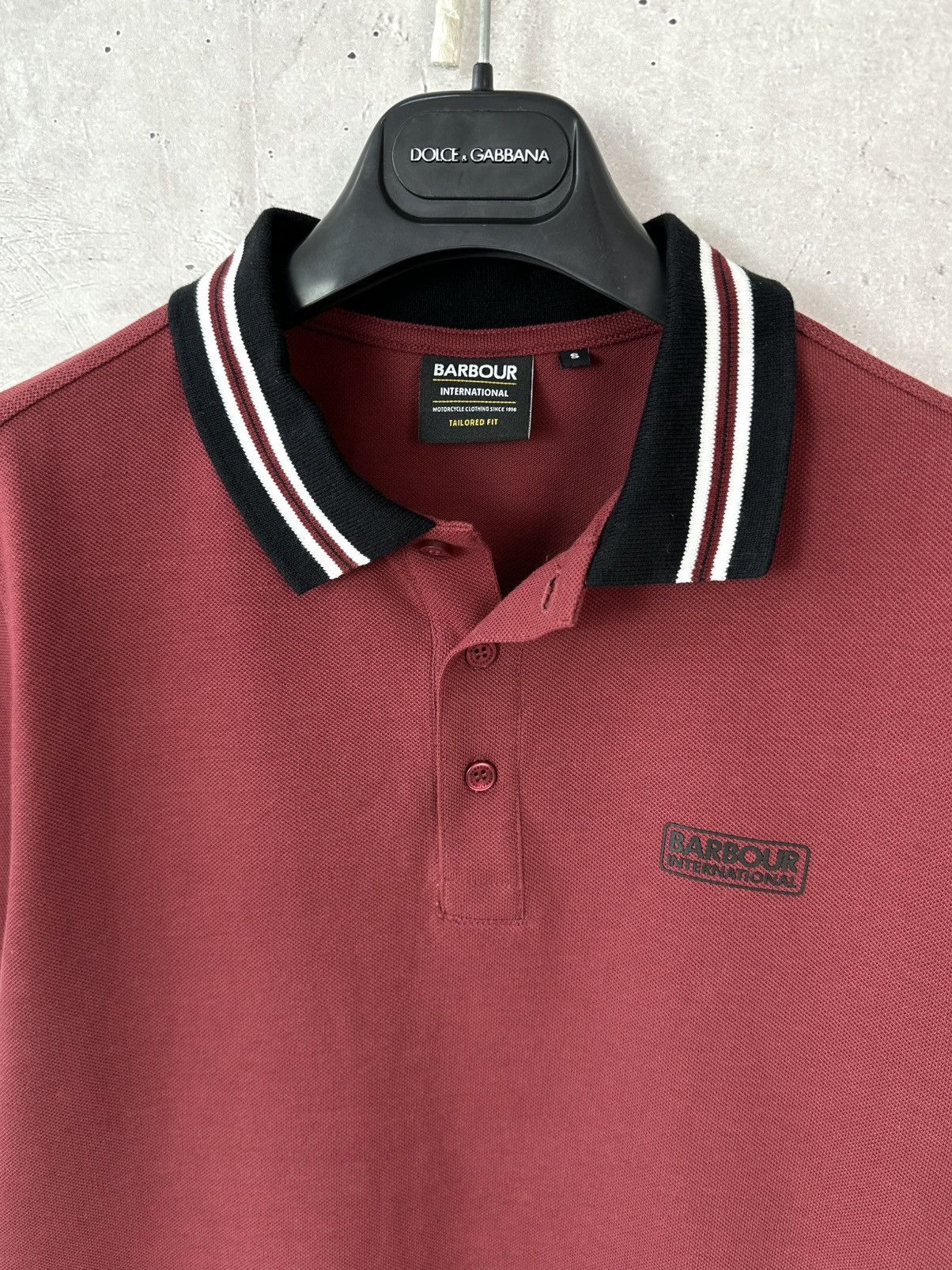 Barbour Barbour International Tailored Fit Burgundy Stripped Polo Size US S / EU 44-46 / 1 - 4 Thumbnail