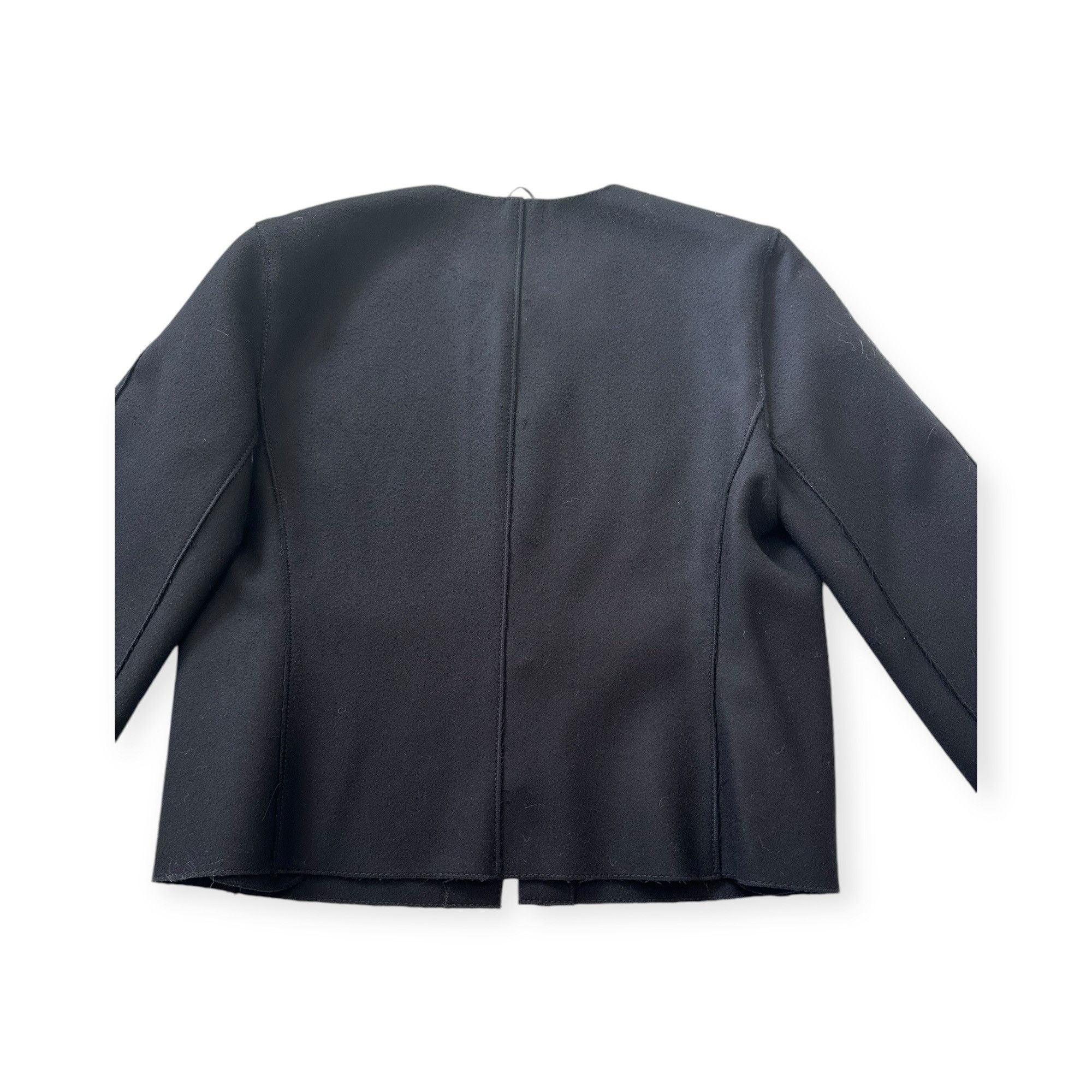 Prada Prada Archival F/W 2005 Runway Black Wool Collarless Jacket Size M / US 6-8 / IT 42-44 - 13 Thumbnail