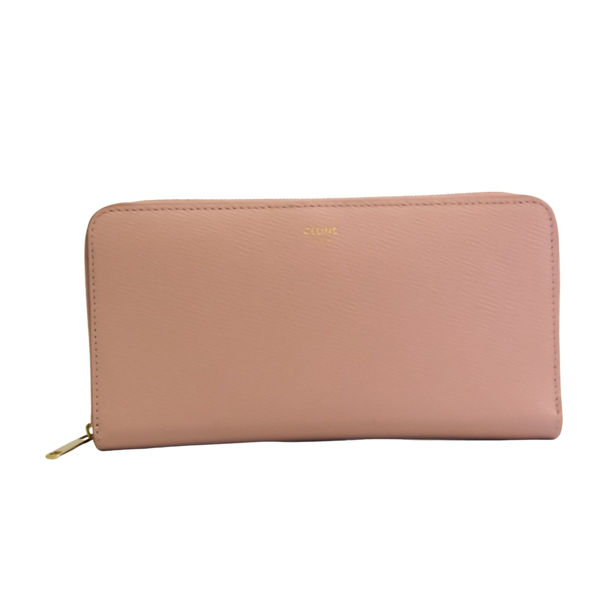 image of Celine Céline Zip Around Wallet in Pink, Women's