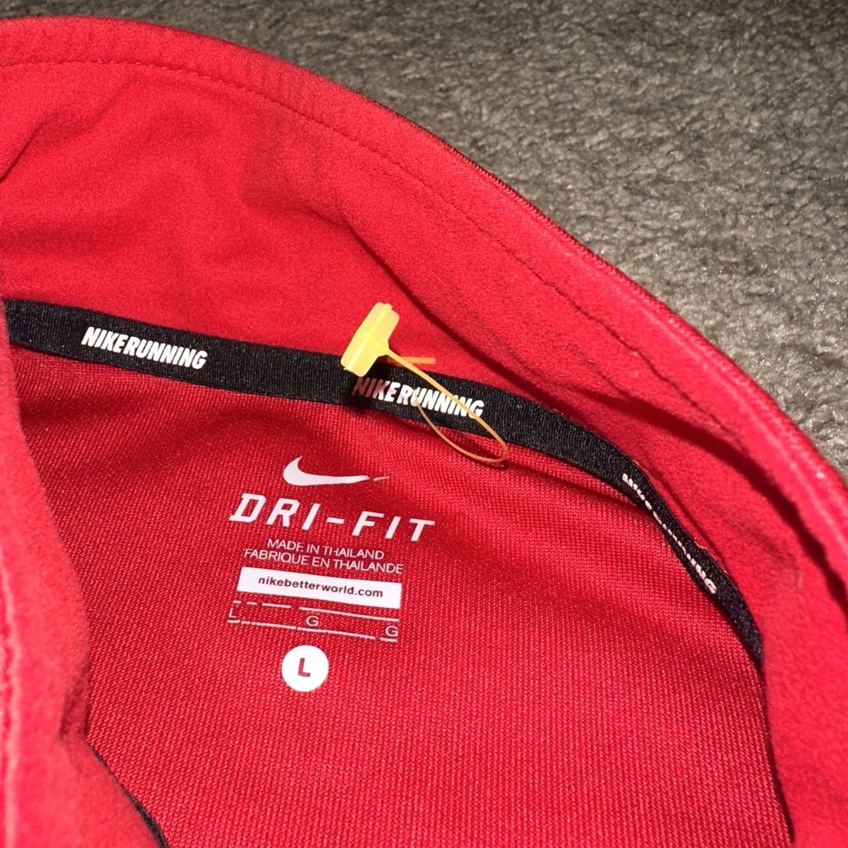 Nike Nike Dri-Fit Running Jacket Mens Large Full Zip Reflective Red Size US L / EU 52-54 / 3 - 3 Thumbnail