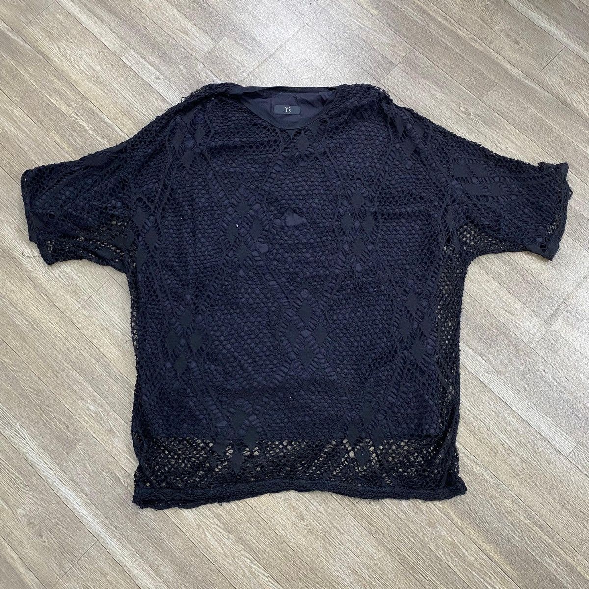 Y's Vintage Y’s Yohji Yamamoto Japan Knit Mesh Overlay T-Shirt Size US M / EU 48-50 / 2 - 1 Thumbnail
