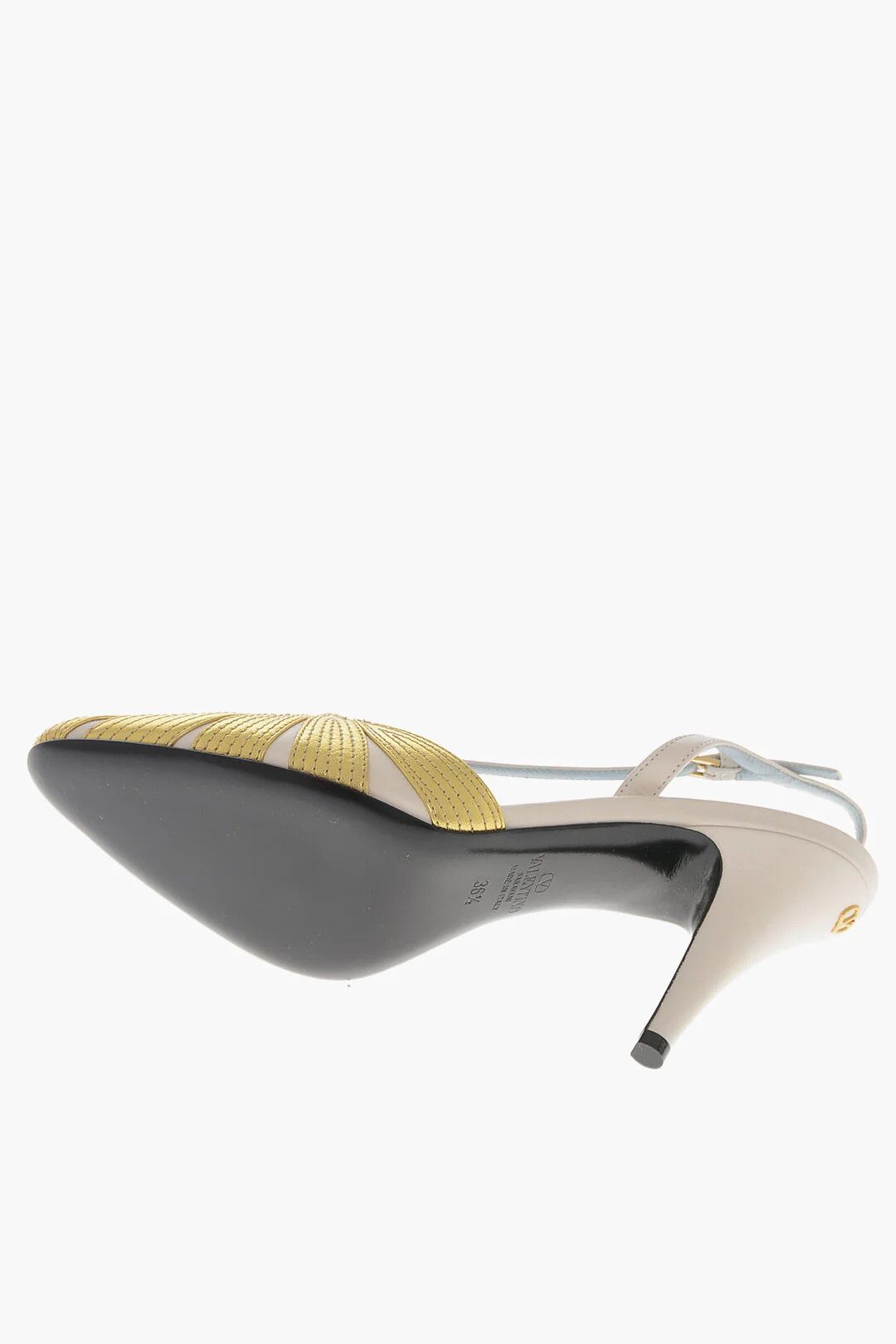 Valentino og1mm0426 Lamé Leather Slingbacks Sandals in Gold Size US 6.5 / IT 36.5 - 5 Thumbnail