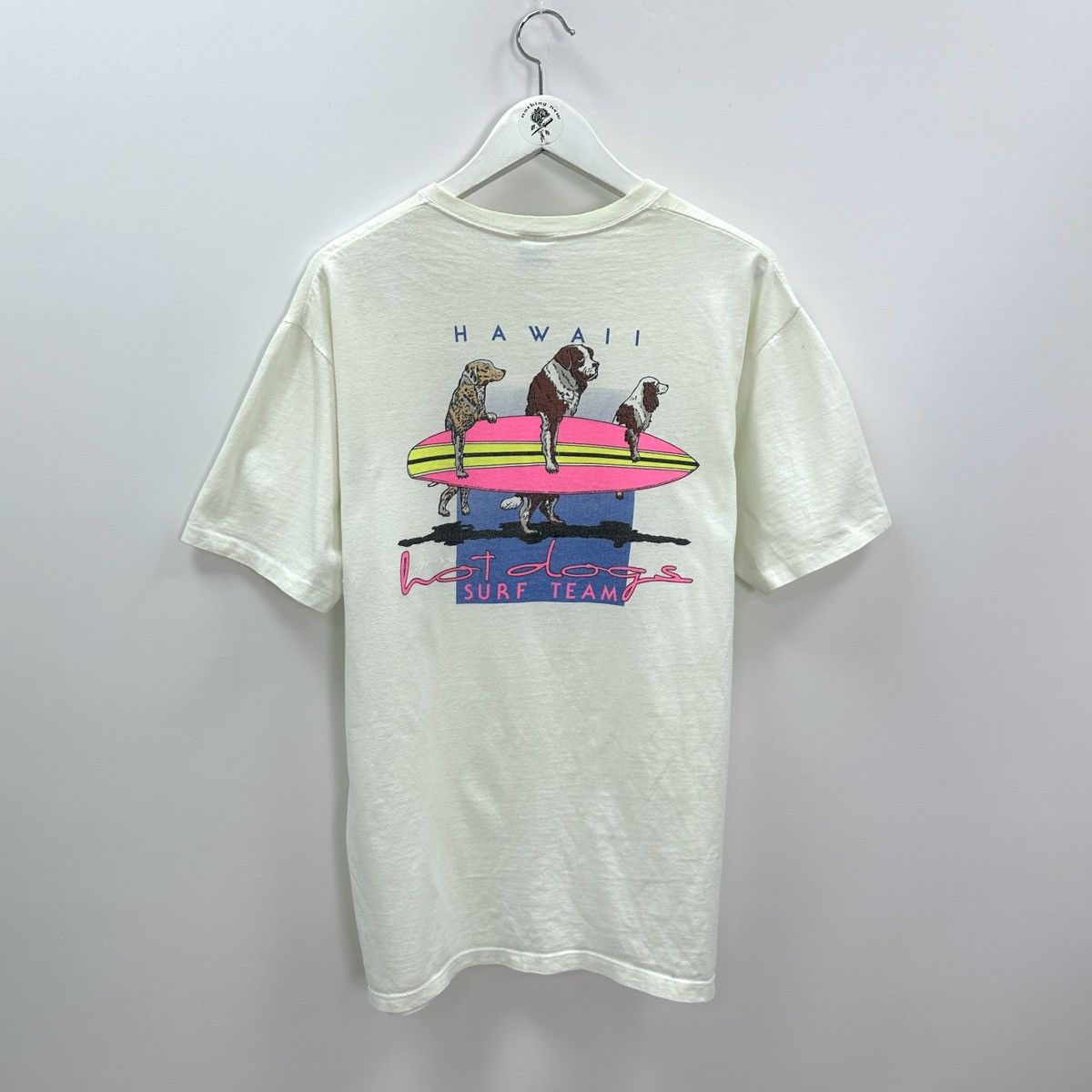 Vintage Vintage 90s Crazy Shirts Hawaii hot dogs surf team tee y2k Size US XL / EU 56 / 4 - 1 Thumbnail