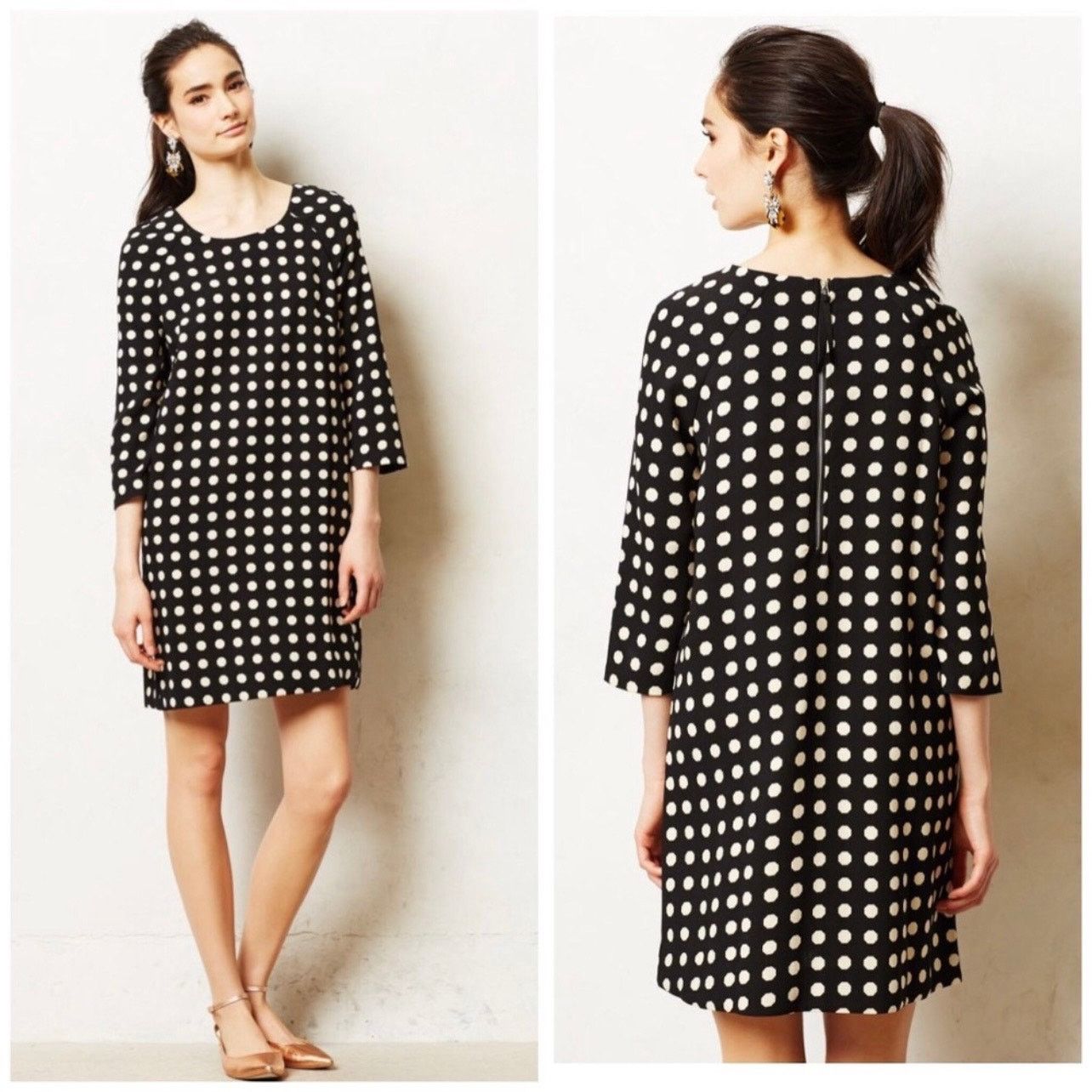 Anthropologie Anthropologie Lili Wang Polka Dot Sheath Dress XS Size XS / US 0-2 / IT 36-38 - 1 Thumbnail