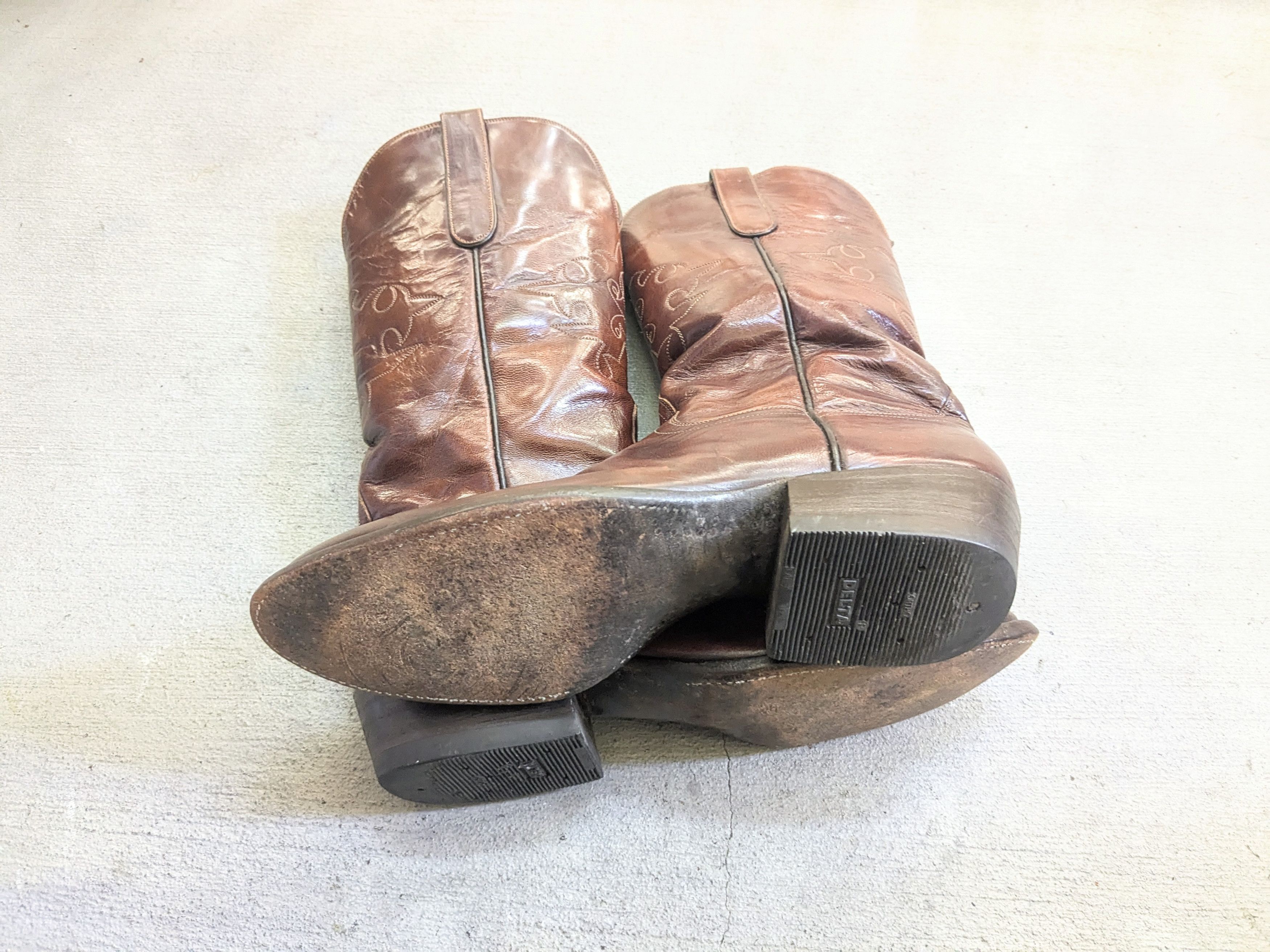 Genuine Leather Tom Taylor Cowboy Boots 9.5 Brown Leather USA Botas Size US 9.5 / EU 42-43 - 16 Thumbnail