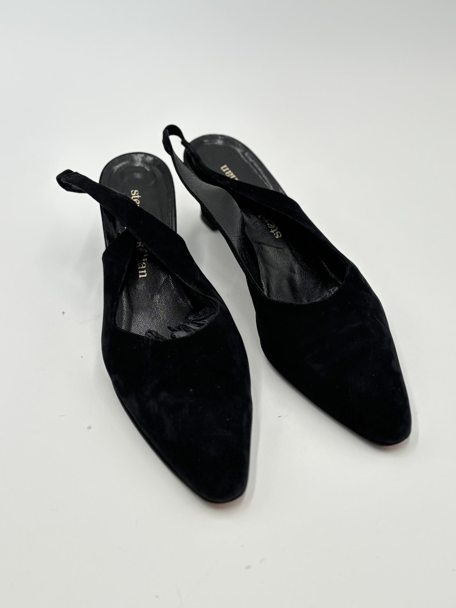 Designer STEPHANE KELIAN Black Suede Heels Size 7.5 Size US 7.5 / IT 37.5 - 3 Thumbnail