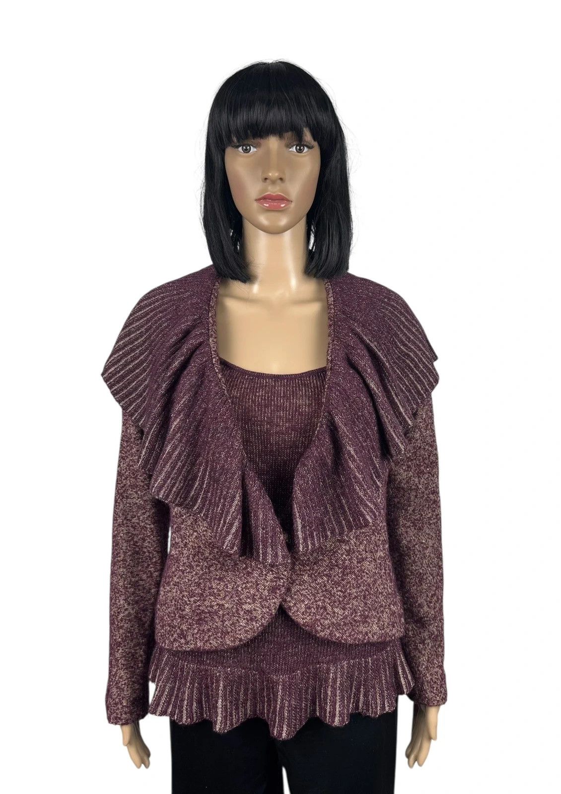 Emanuel Ungaro Blazer + Top Wool Pleated Set size L