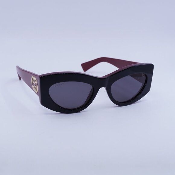 Gucci 🕶️ New Gucci GG1843S 006 Sunglasses - Shiny Black/Burgundy Size ONE SIZE - 5 Thumbnail