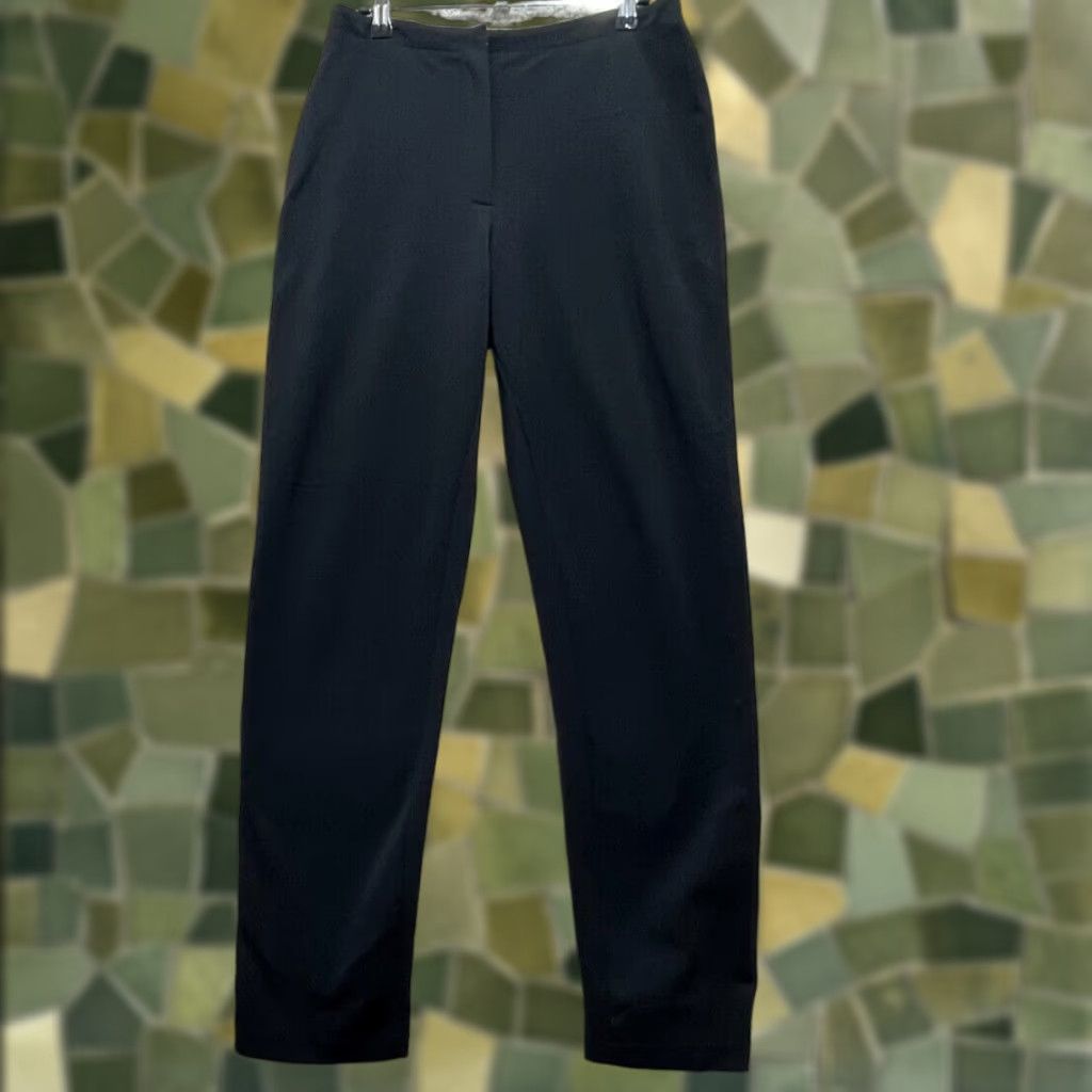 Banana Republic Pants Women's 10 Black Dress Straight Leg Mid Rise Nylon Button (Size 32)