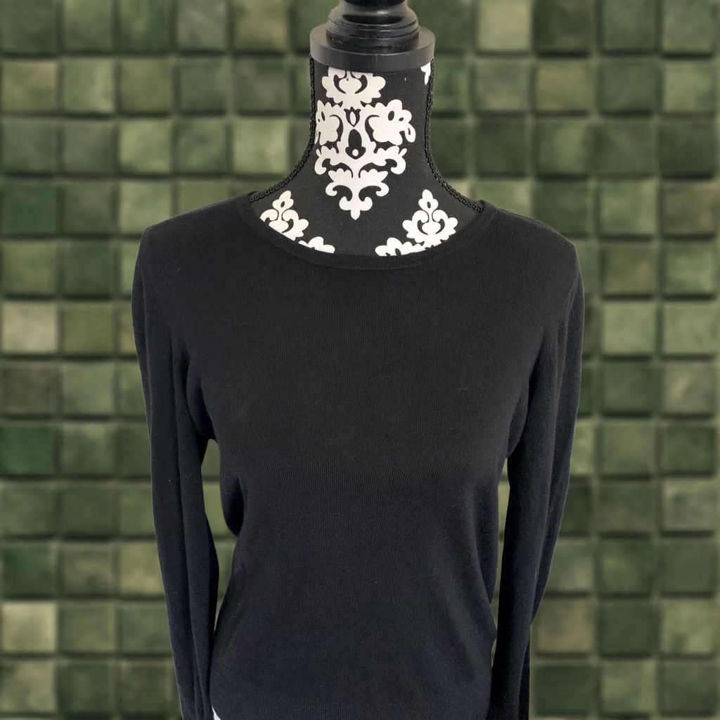 Ann Taylor Ann Taylor Factory Women’s M Black Knit Sweater Top Work/Career Wear Pullover Long Sleeve Round Neck Shirt Size M / US 6-8 / IT 42-44 - 1 Thumbnail