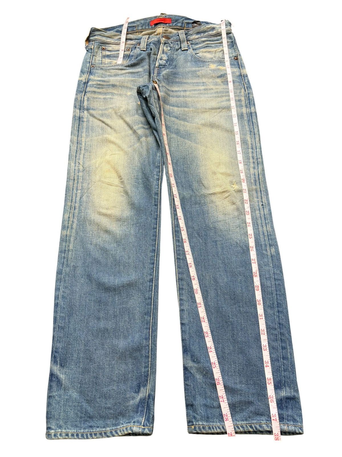 Edwin Vintage / Y2K Red Card Buckle Back Mud Wash Distress Jeans Size US 29 - 7 Thumbnail