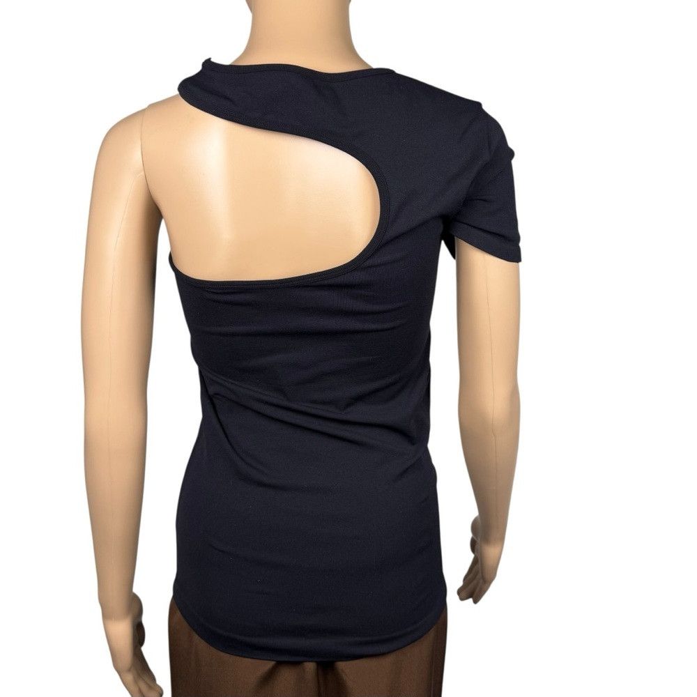 Helmut Lang NWT New $165 Helmut Lang Cutout Seamless Black Top Made in Size L / US 10 / IT 46 - 5 Thumbnail