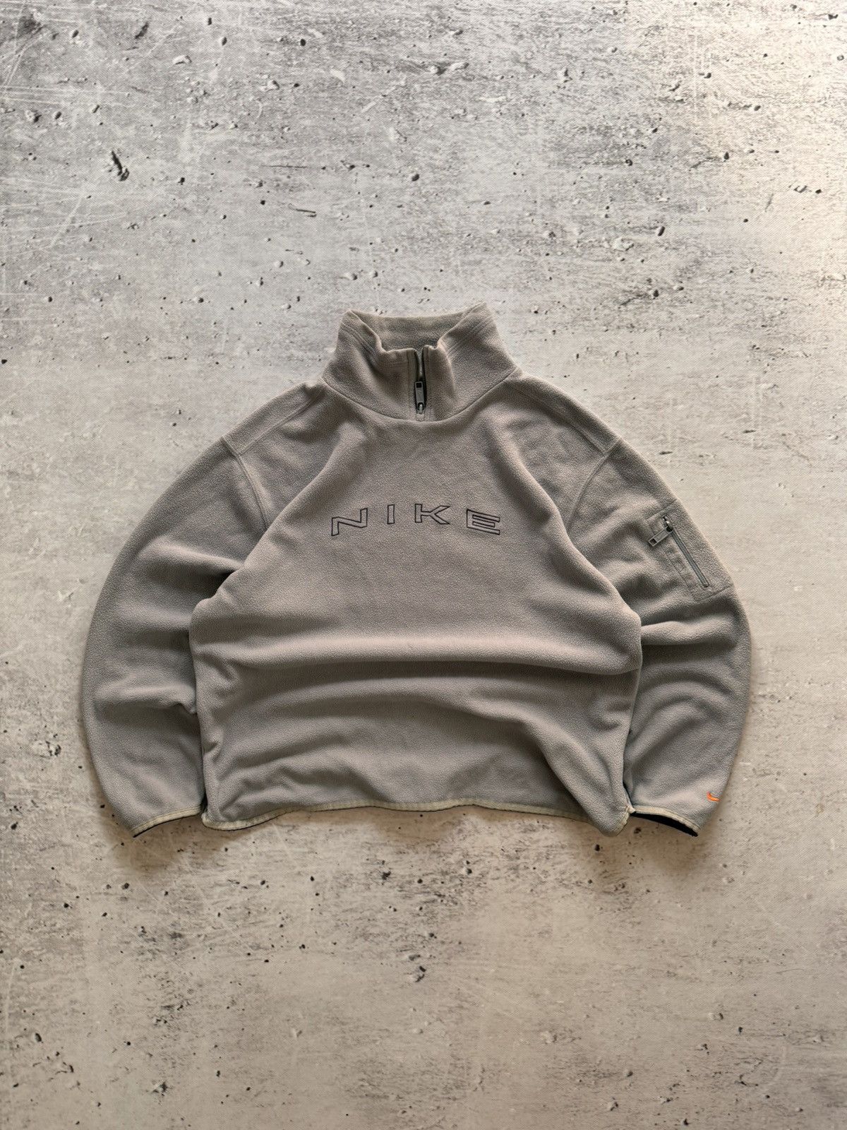 Nike × Vintage NIKE TEDDY 1/3 ZIP VINTAGE CENTER LOGO OVERSIZE SWEATSHIRT Size US S / EU 44-46 / 1 - 1 Thumbnail