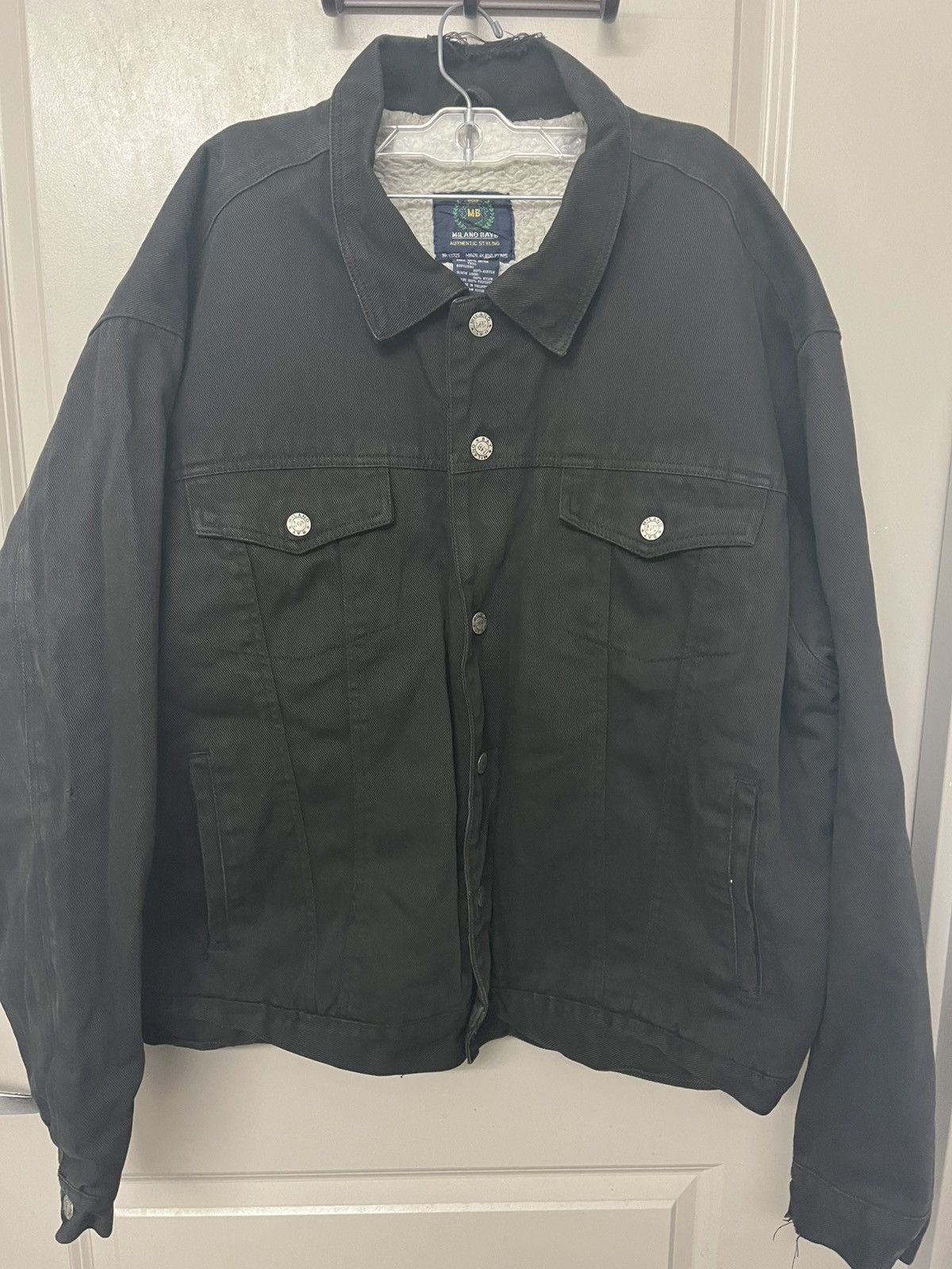 La Milano Rare Vintage Milano Bay Fleece Denim Jacket- XL. Size US XL / EU 56 / 4 - 1 Thumbnail