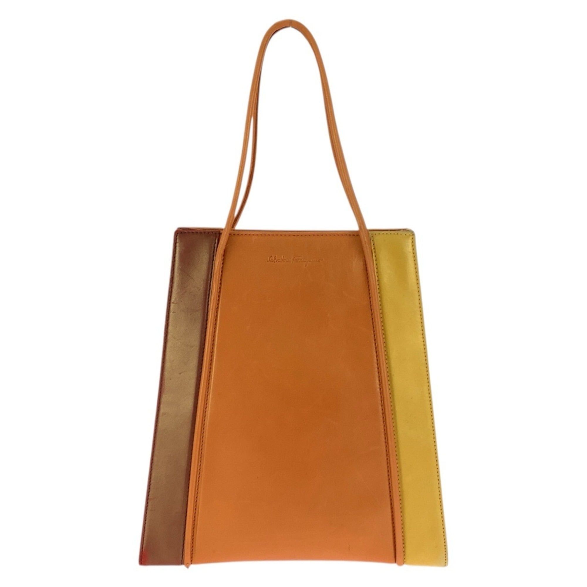 Salvatore Ferragamo Salvatore Ferragamo Vintage Orange Leather Handbag E21 9291 for Women Size ONE SIZE - 1 Thumbnail