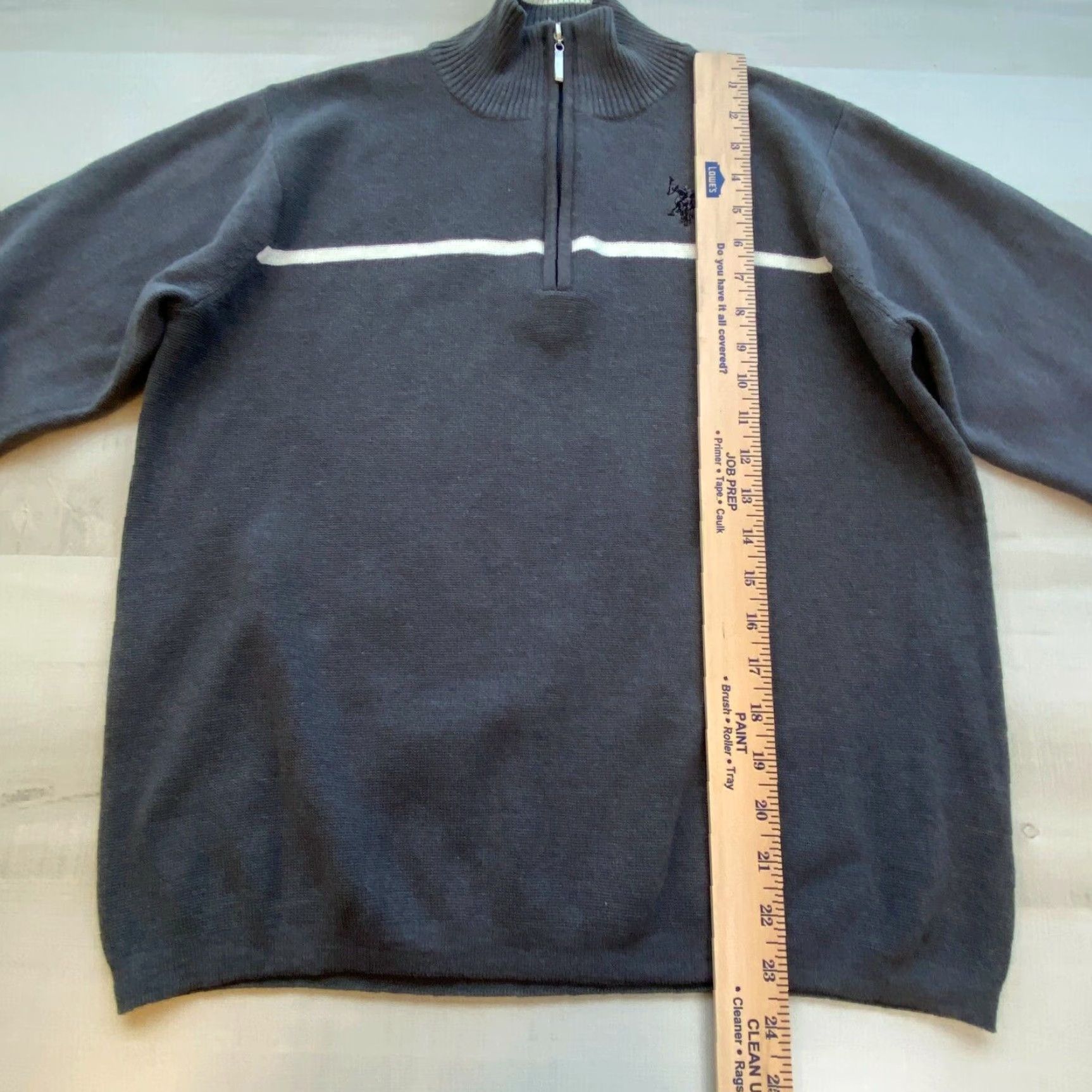 Vintage US Polo Assn Mens Medium Gray 1/4 Zip Long Sleeve Sweater Pullover Size US M / EU 48-50 / 2 - 6 Thumbnail