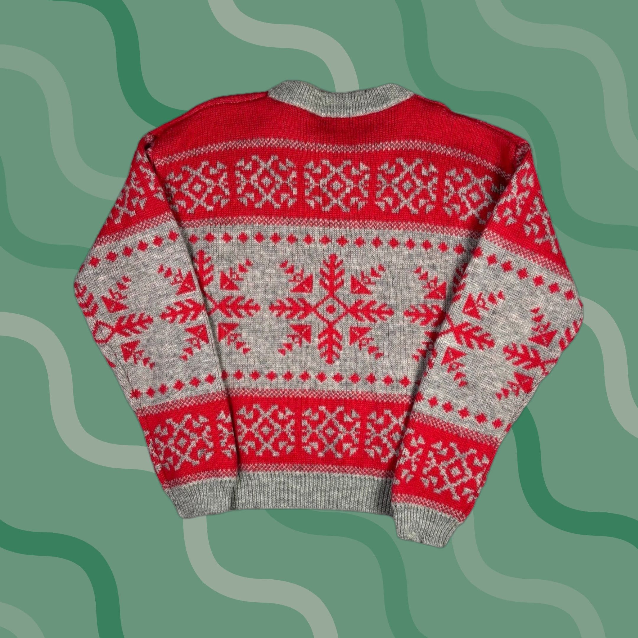 Evan Picone VINTAGE Evan Picone Knit Sweater Red Pullover Wool Snowflake Pattern Adults Large Size L / US 10 / IT 46 - 1 Thumbnail