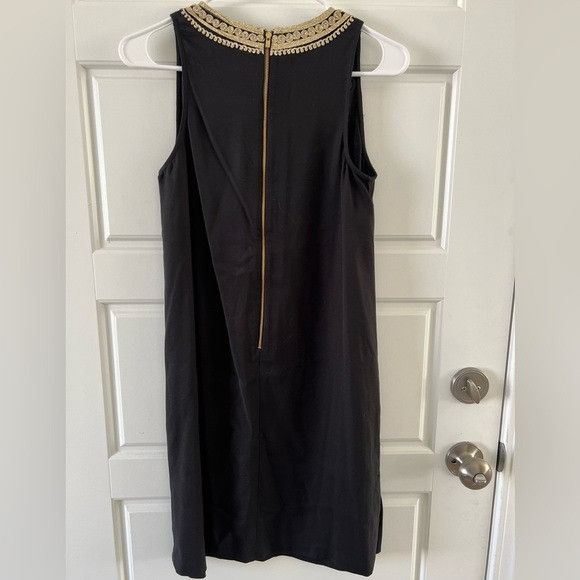Lilly Pulitzer Lilly Pulitzer Black With Gold Trim Carlotta Stretch Shift N Size XS / US 0-2 / IT 36-38 - 3 Thumbnail