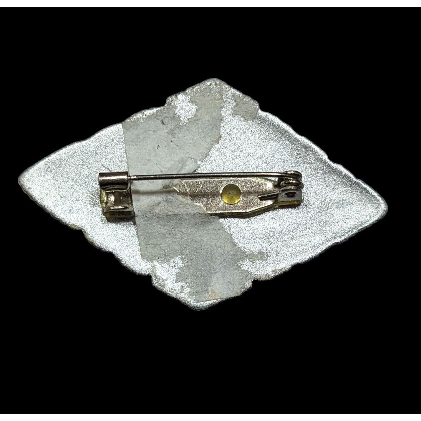 Other Vintage Art Deco Style Silver Tone And Black Brooch Size ONE SIZE - 2 Thumbnail