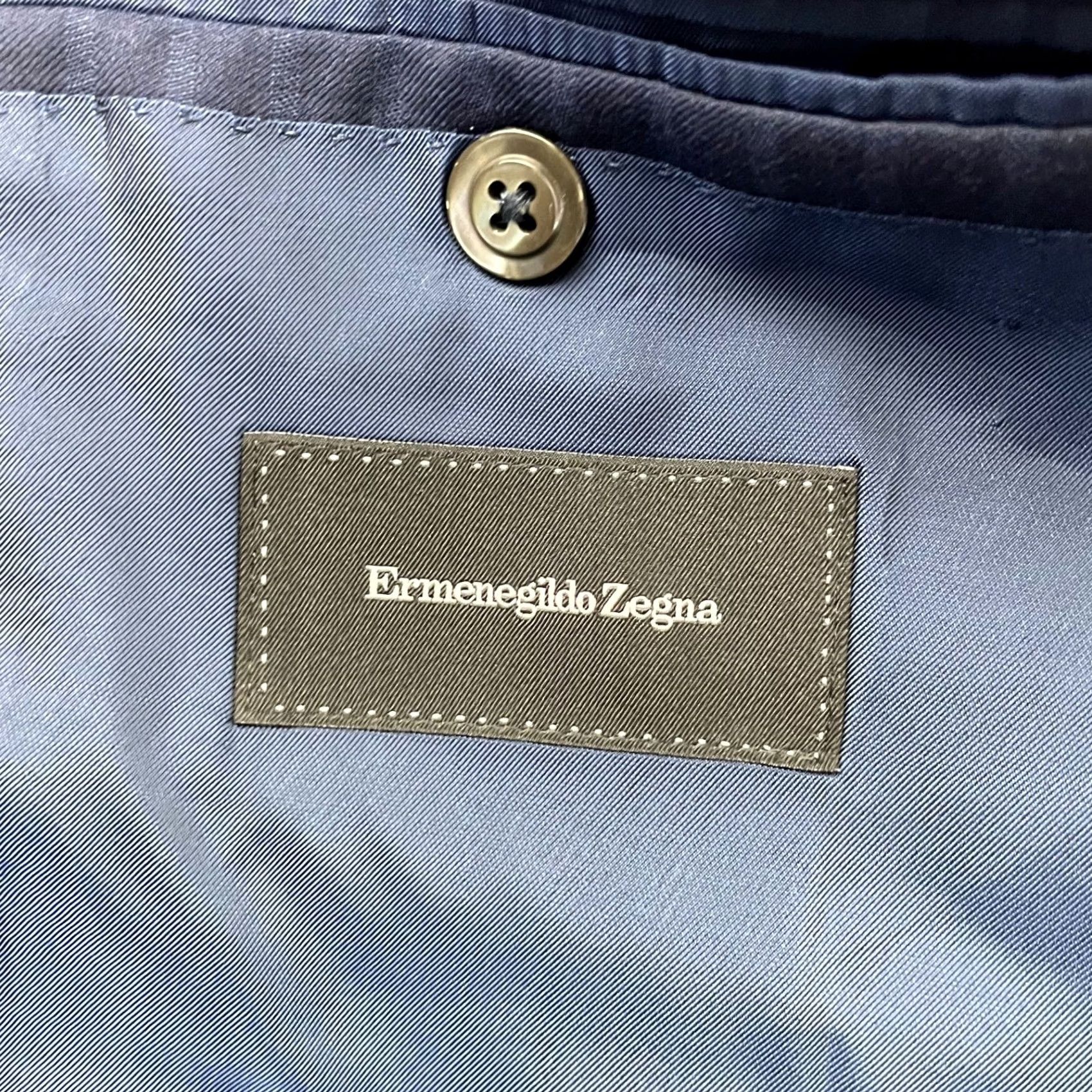 Ermenegildo Zegna VINTAGE Ermenegildo Zegna Blazer Men Navy Stripe 2-button Wool 48L US Italy Notch Lapel, Double Vented, Regular Mens Size 48R - 6 Thumbnail