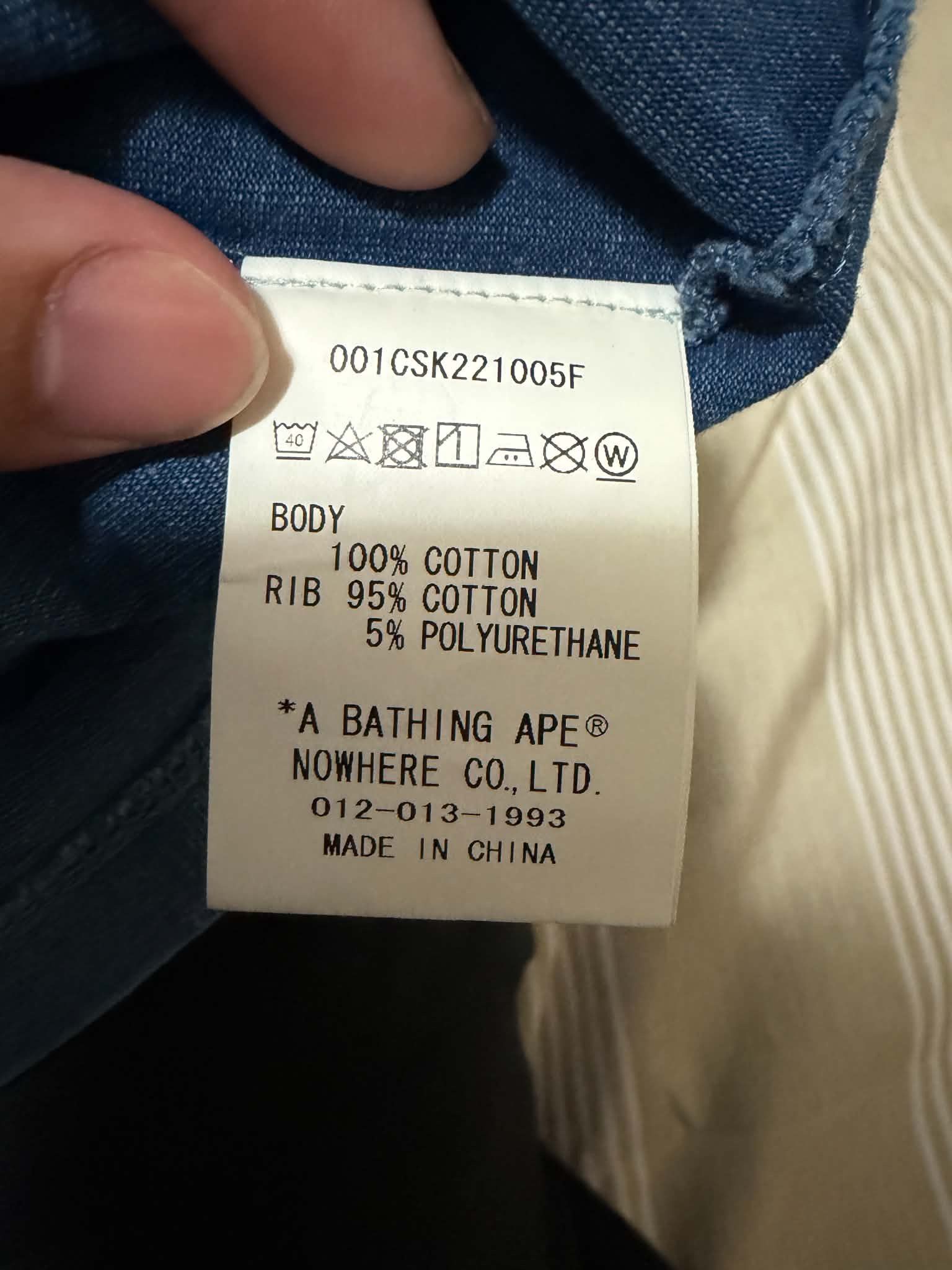 Bape BAPE Discharge Print Relaxed Fit Tee 'Light Indigo' Size US XXL / EU 58 / 5 - 9 Thumbnail