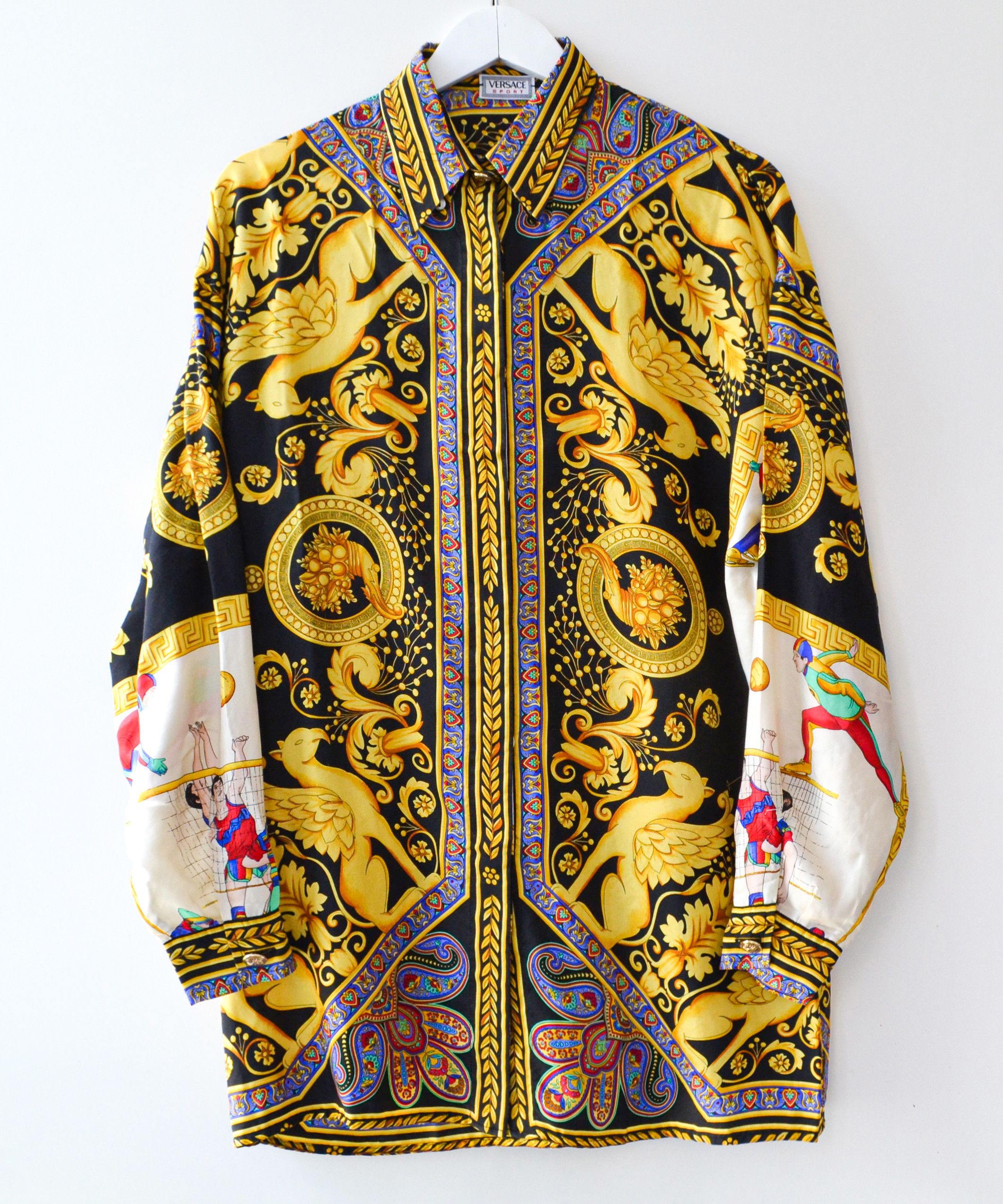 Versace VERSACE Shirt Silk Long Sleeve Baroque Printed Vintage Size US S / EU 44-46 / 1 - 1 Thumbnail