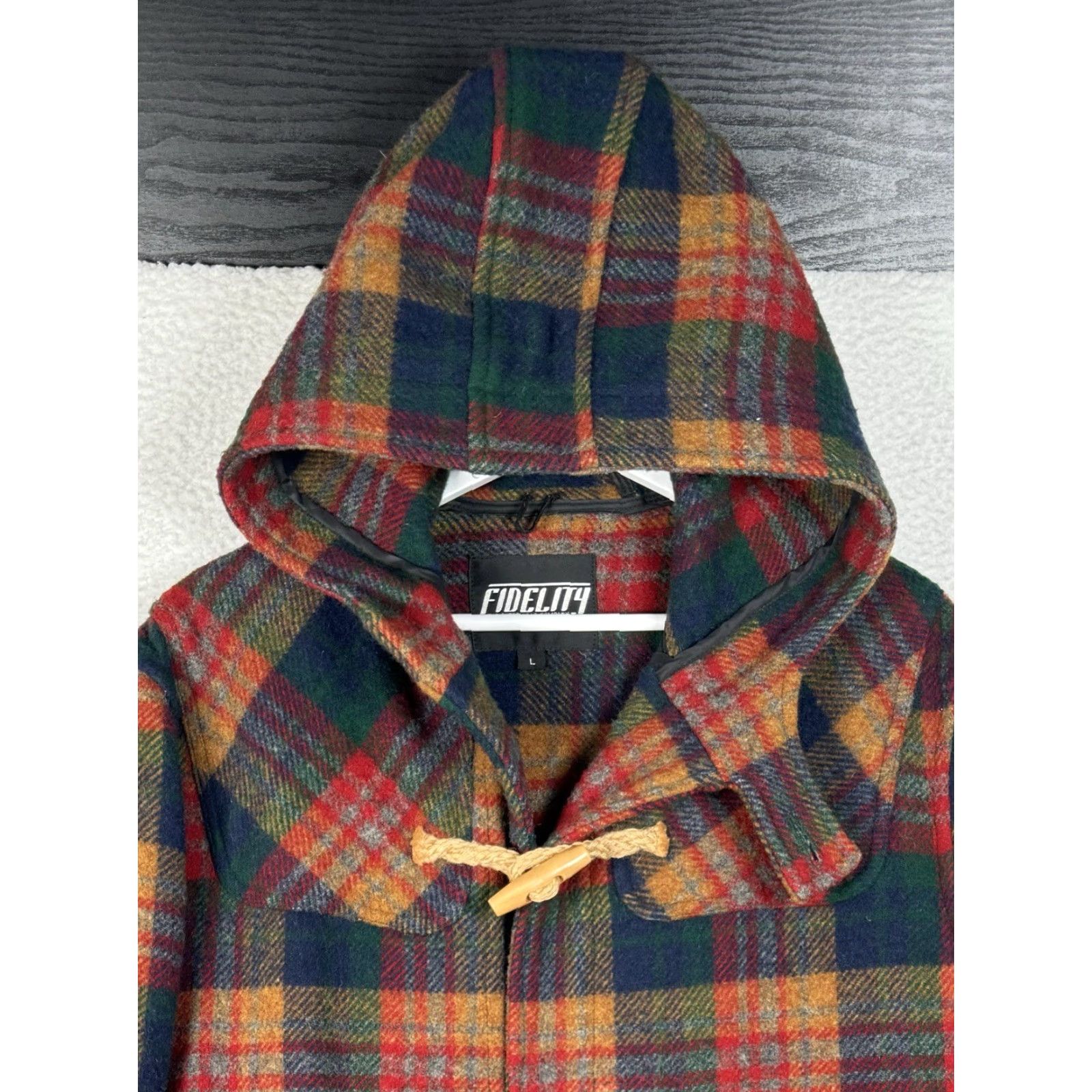 Vintage VINTAGE Fidelity Wool Plaid Toggle Jacket Hooded Mens Large Size US L / EU 52-54 / 3 - 4 Thumbnail
