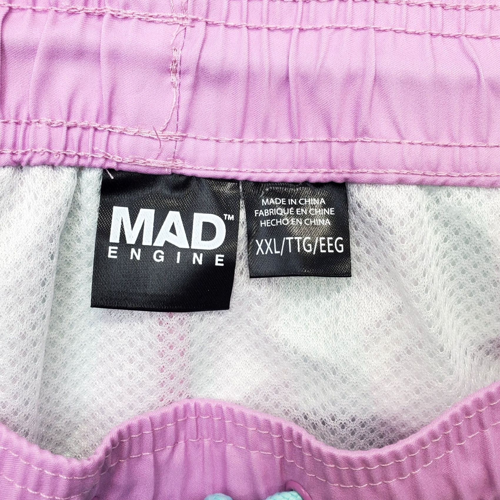 Mad Engine Mad Engine Swim Shorts Mens 2XL Multicolor Striped Swimwear Drawstring Bottom Size US 39 - 7 Thumbnail