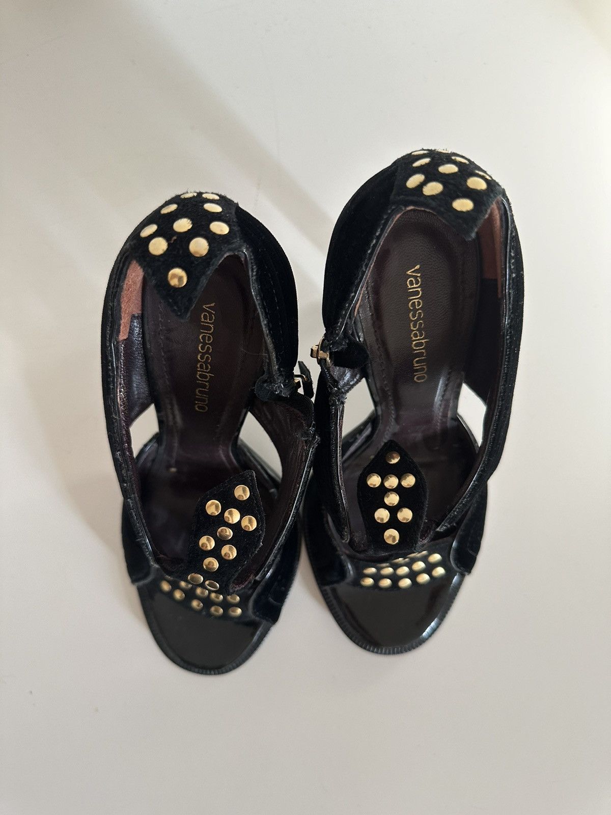 Vanessa Bruno Gold studded Vanesa Bruno velvet heels Size US 8 / IT 38 - 3 Thumbnail