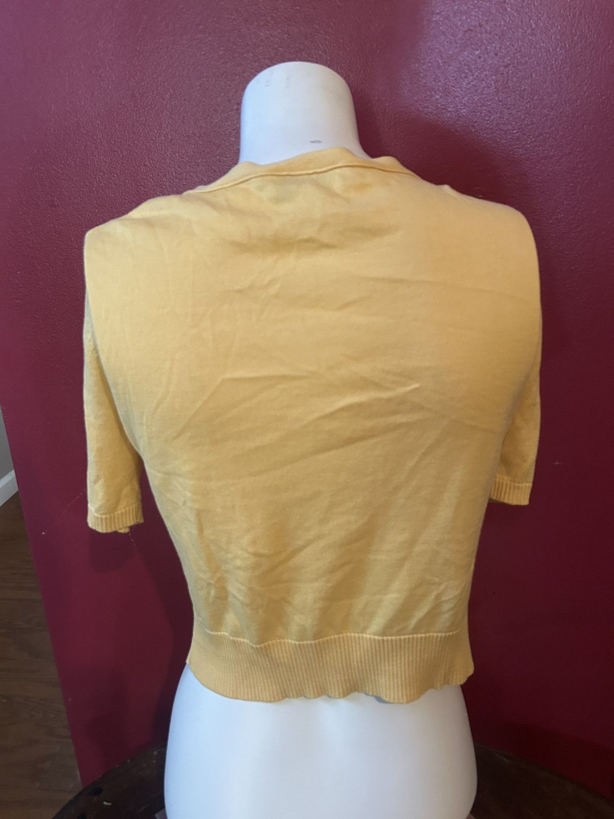 Ann Taylor Ann Taylor Loft Petites Yellow Cardigan Small Petite Size S / US 4 / IT 40 - 4 Thumbnail