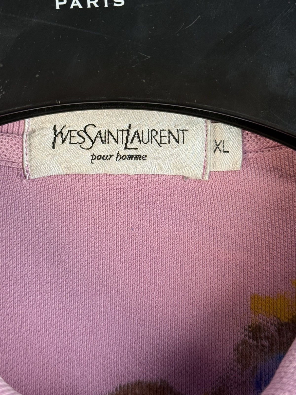Yves Saint Laurent 1of1 YSL Polo Shirt Pink Art Vintage Tee Button Up y2k Size US XL / EU 56 / 4 - 4 Thumbnail