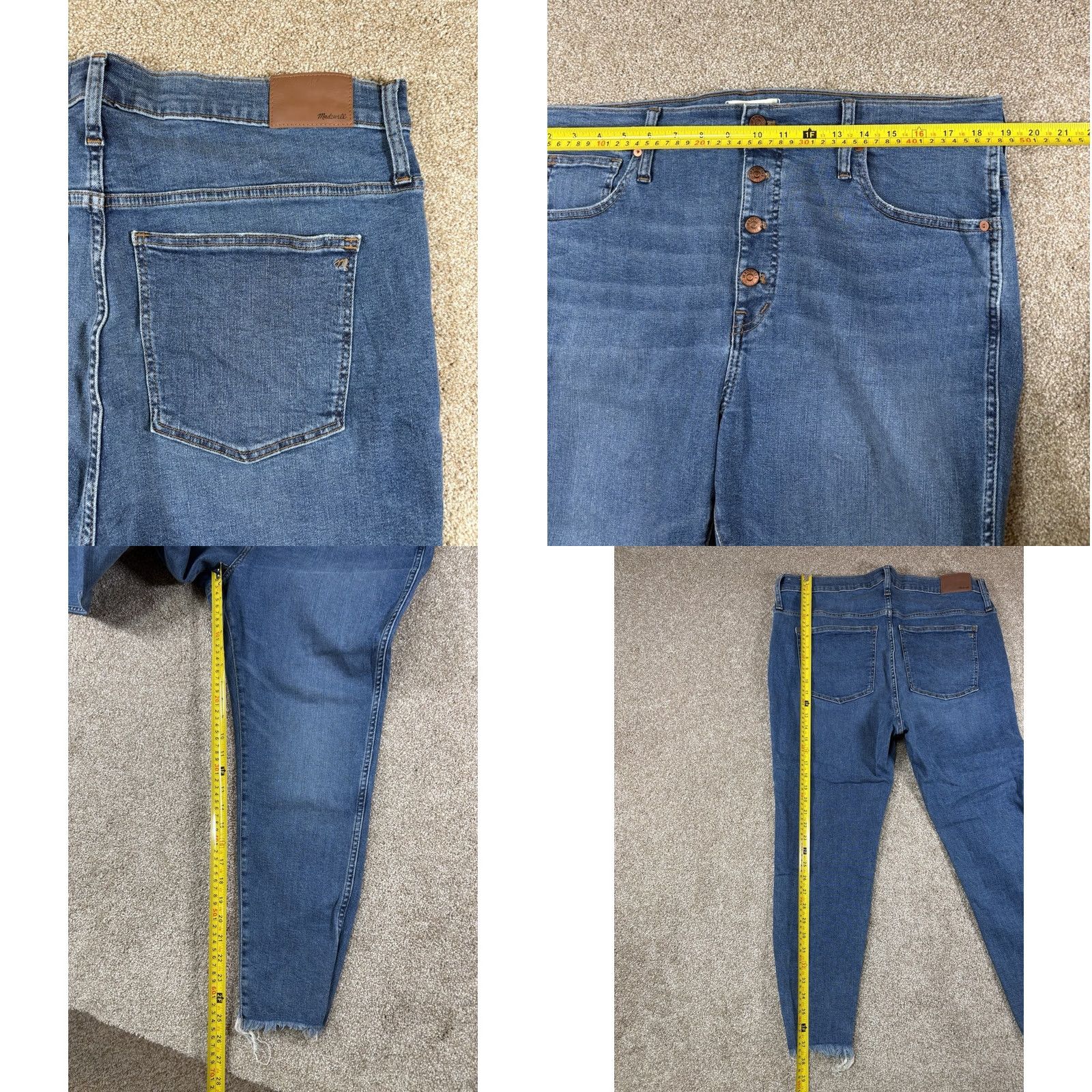 Madewell Madewell 10" High Rise Skinny Stretch Jeans Womens Size 34P Blue Button Close Jeans Skinny Women Size 24" / US 00 / IT 34 - 8 Thumbnail