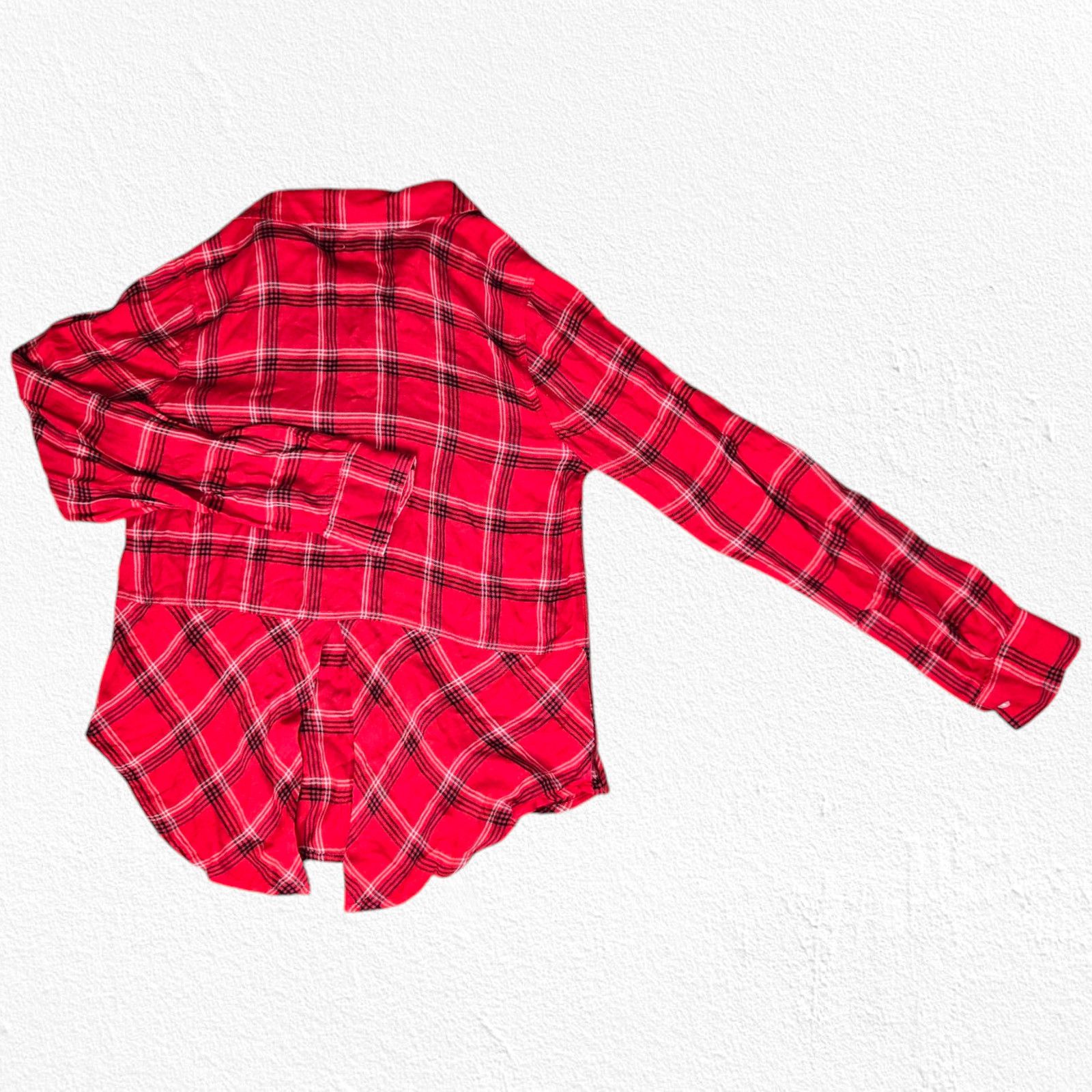 Lucky Brand Lucky Brand Red Plaid Flannel Button Up Top Size XS Size XS / US 0-2 / IT 36-38 - 7 Thumbnail