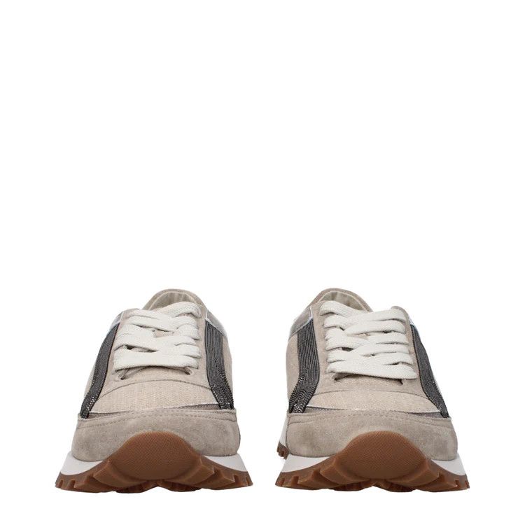 Brunello Cucinelli ob1o1e1024 Fabric Sneakers in Beige Size US 6 / IT 36 - 3 Thumbnail
