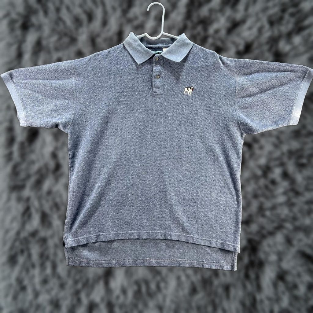 Big Dogs VINTAGE Big Dogs Polo Shirt Mens M Blue Herringbone Embroidered Logo Size US M / EU 48-50 / 2 - 1 Thumbnail