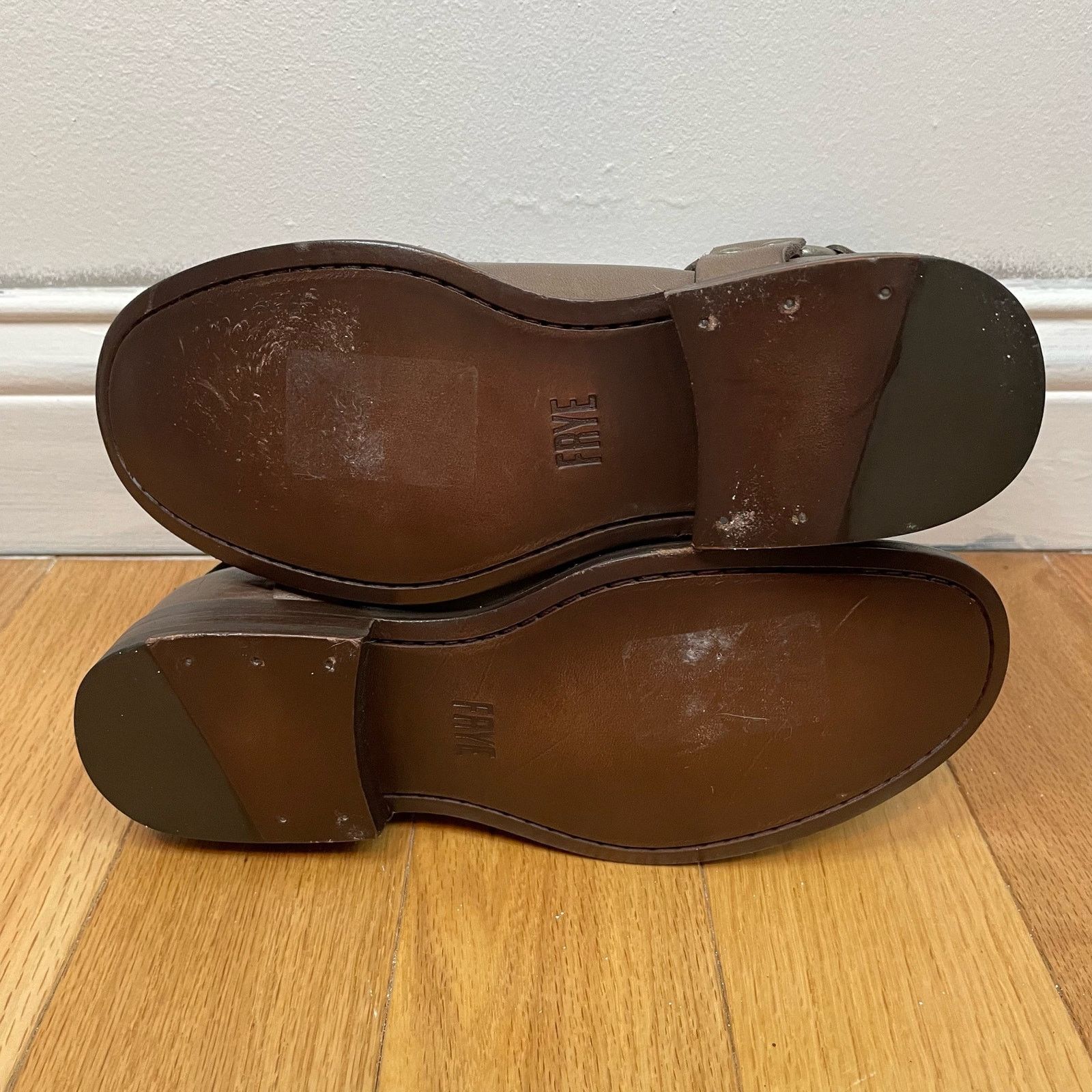 Frye Frye Harness Boots 6B Gray Moto Leather Round Toe Zip Women Size US 6 / IT 36 - 6 Thumbnail