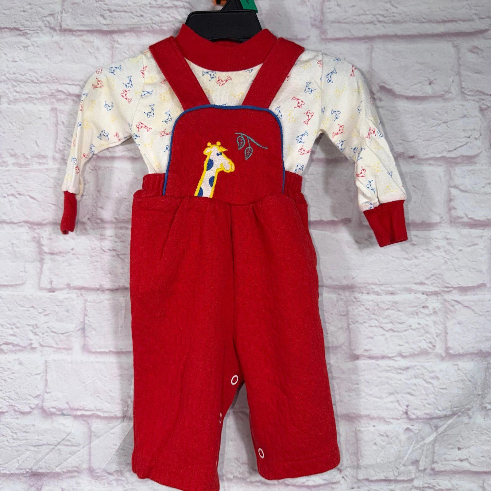 Other Buster Brown Baby 3-6 Month Overalls with Giraffe Embroidery Size ONE SIZE - 1 Thumbnail